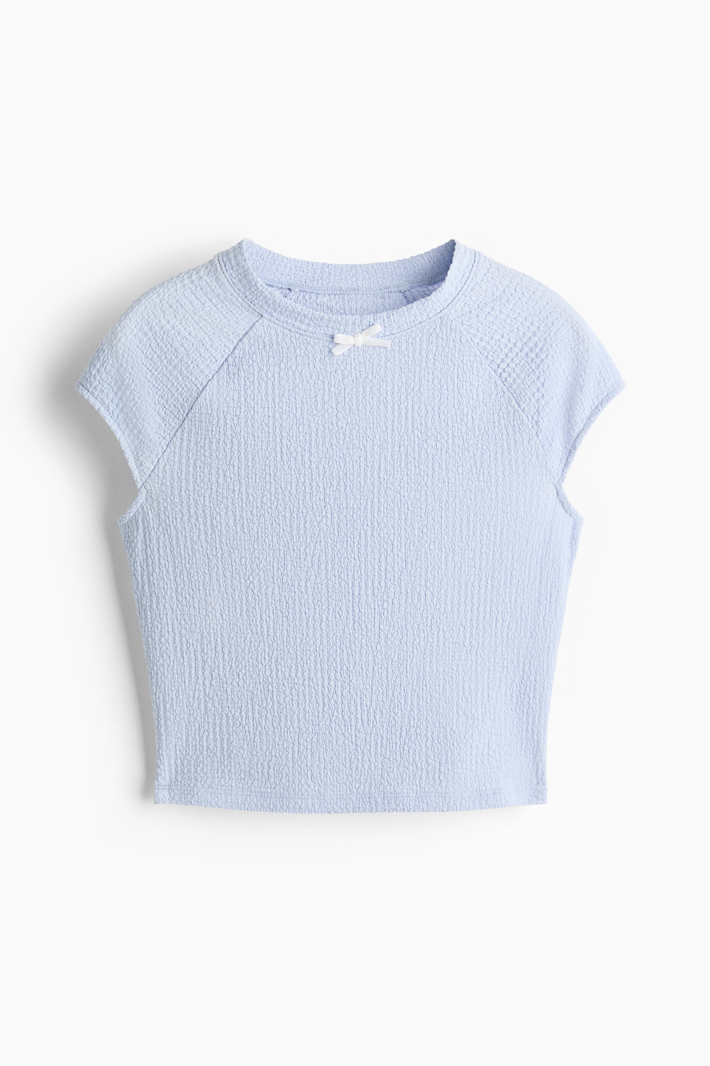 Textured Jersey Top - Light blue