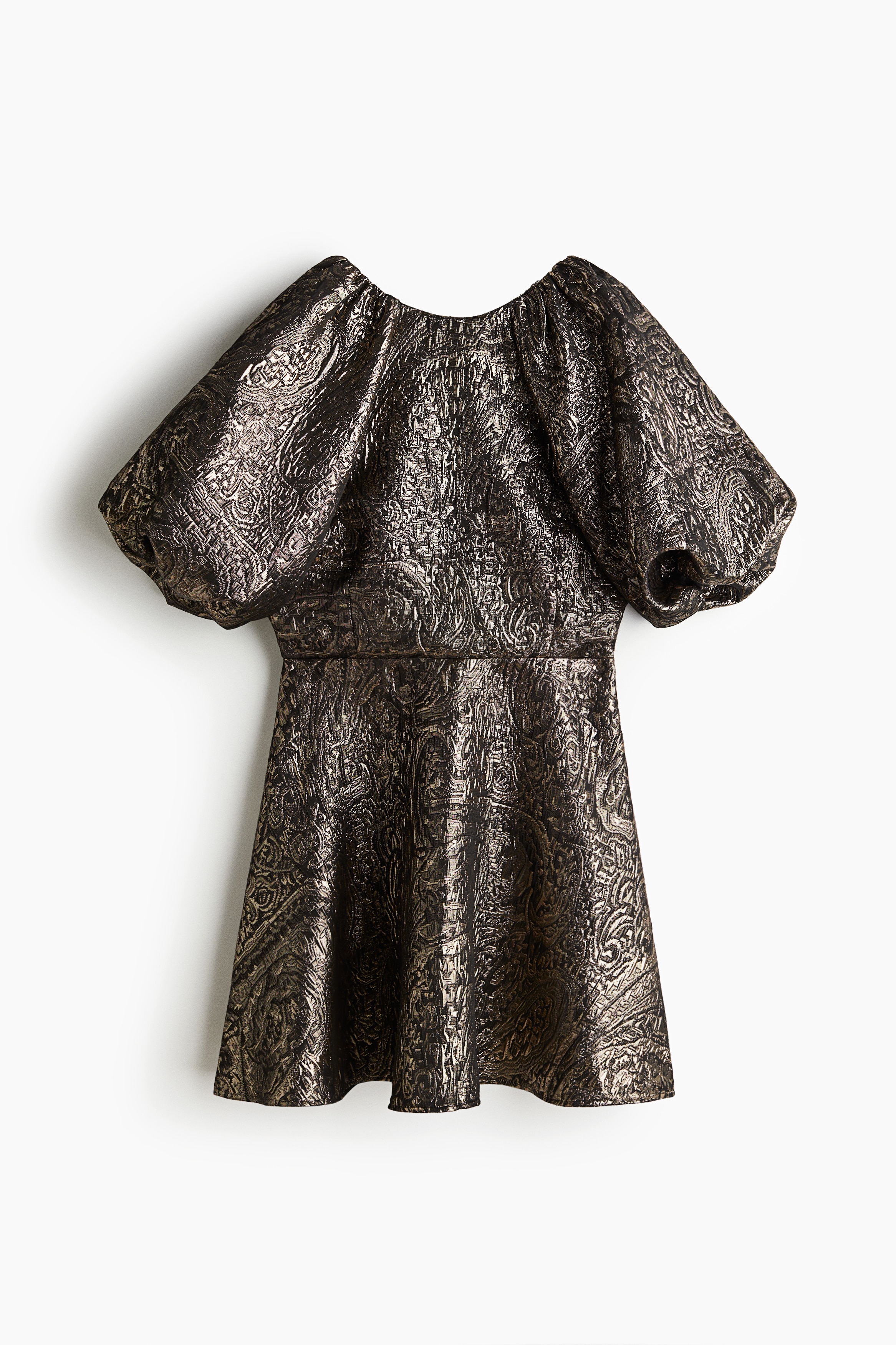 H & M - Kleid mit Ballonärmeln - Schwarz - Damen