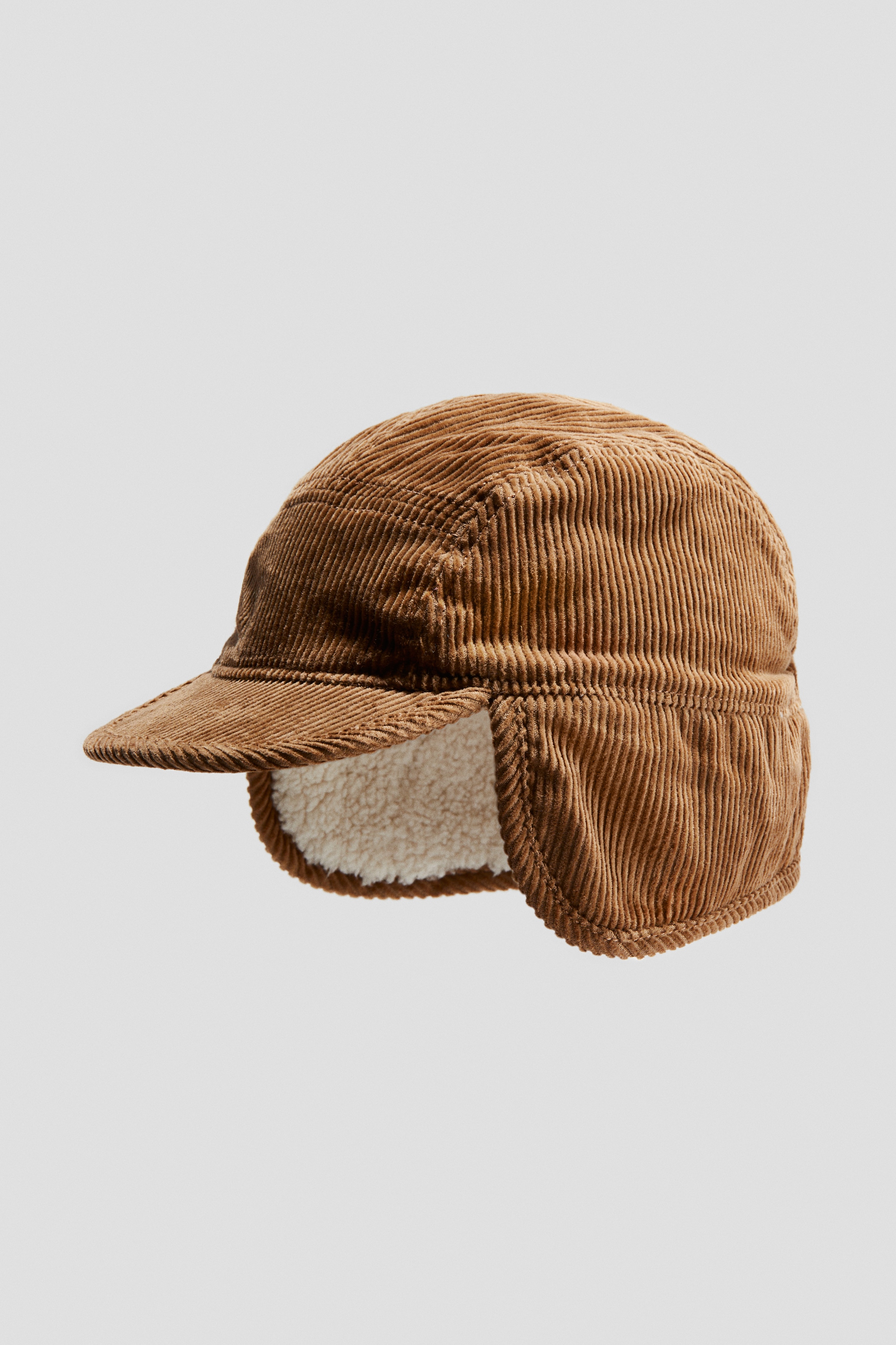Garçon - Casquette en velours doublée de tissu Teddy bear Marron clair - Size: 92/116  - H&M