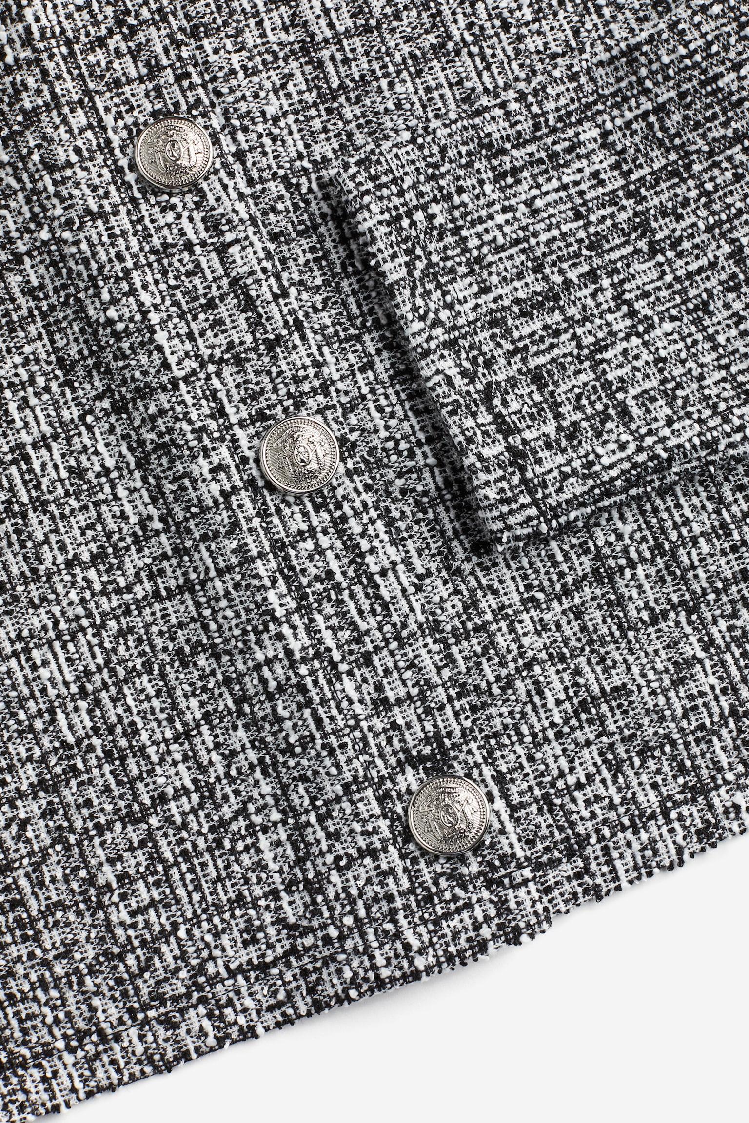 Textured Cardigan - Black/White/Black/Light blue - 3