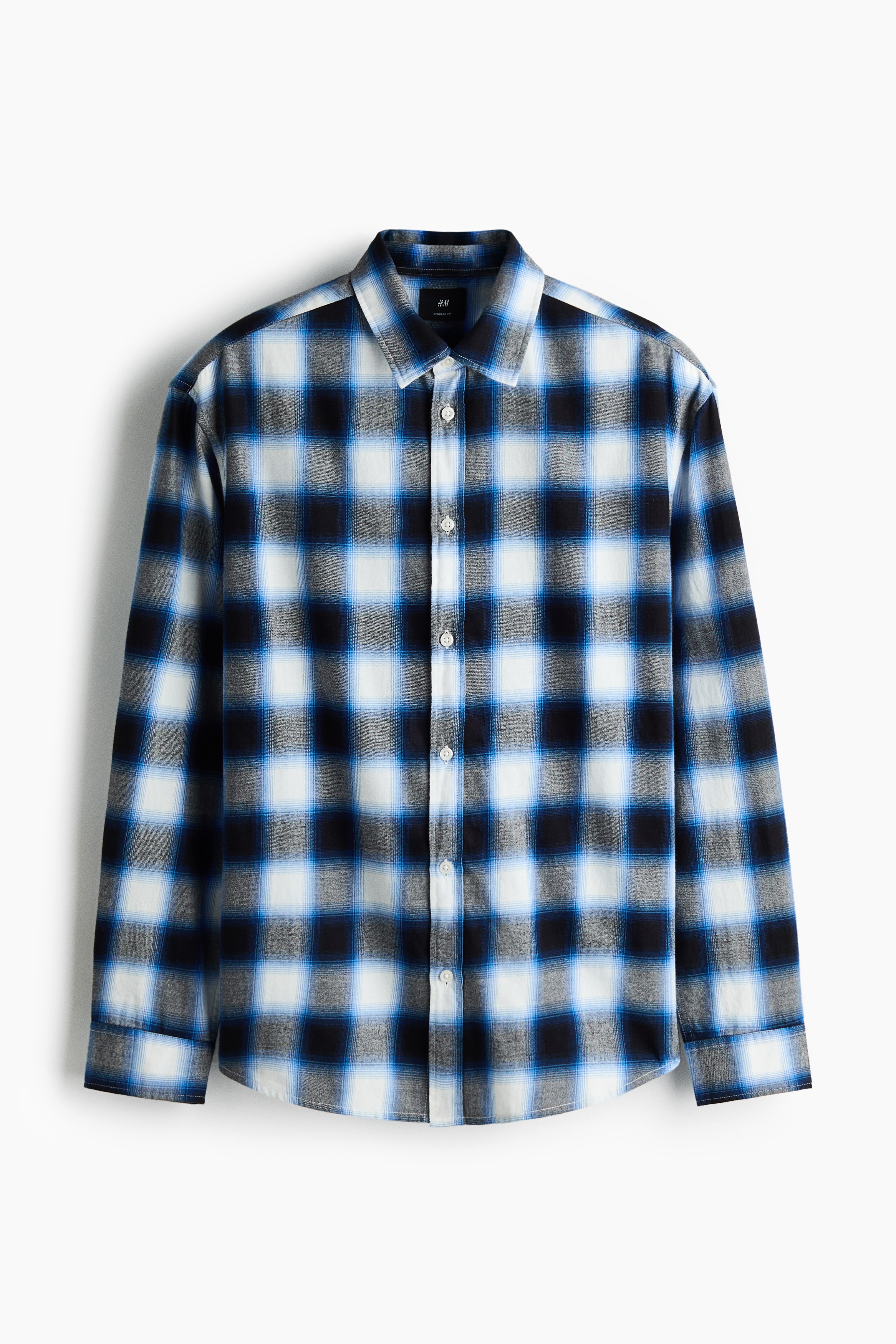 Relaxed Fit Flannel shirt - Navy blue/Checked/Dark brown/Checked/Dark green/Checked/Black/Grey checked