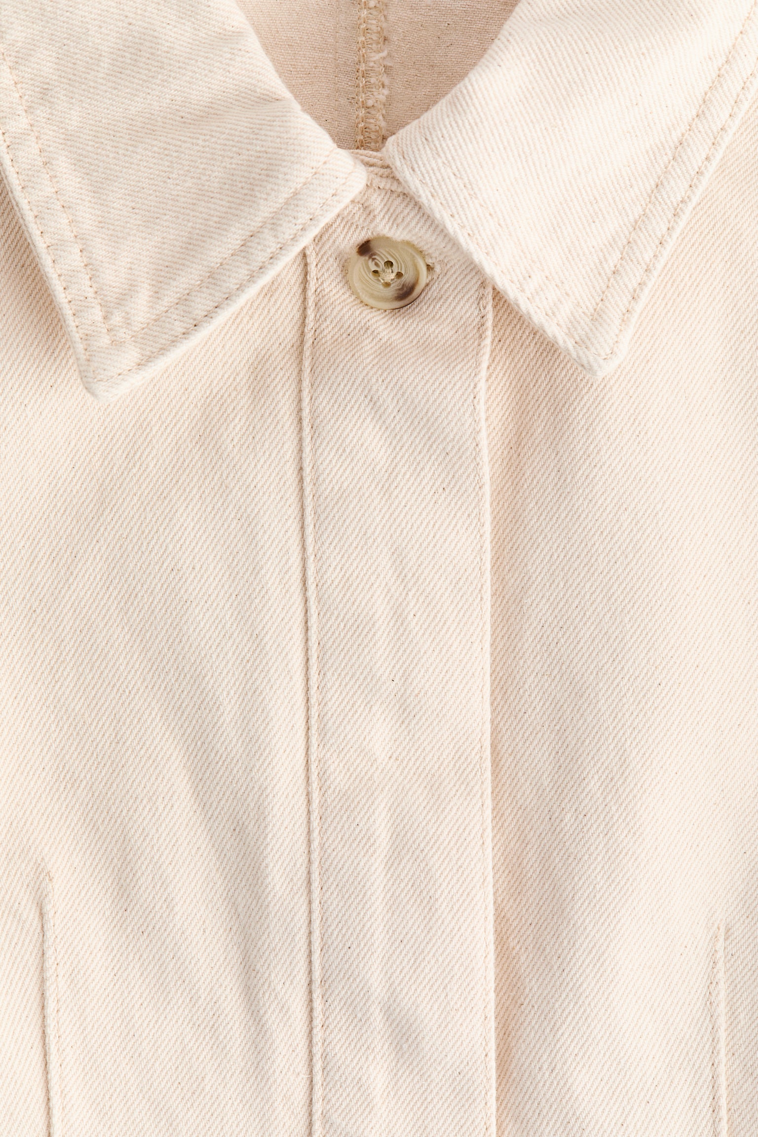 Waisted denim shirt - Light beige/Dark denim blue/Denim blue - 3