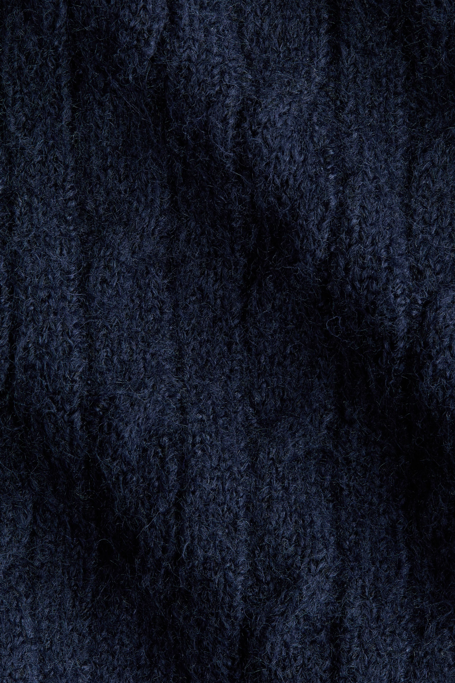 Cable-knit bomber jacket - Navy blue/Light grey marl - 8