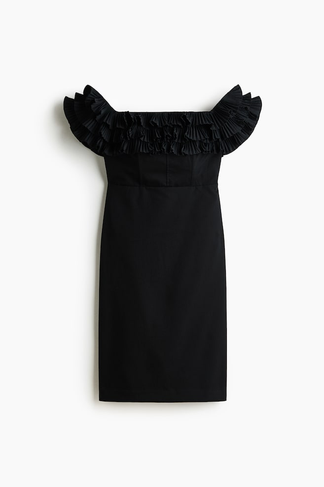 Off-the-Shoulder Dress - Black - 1
