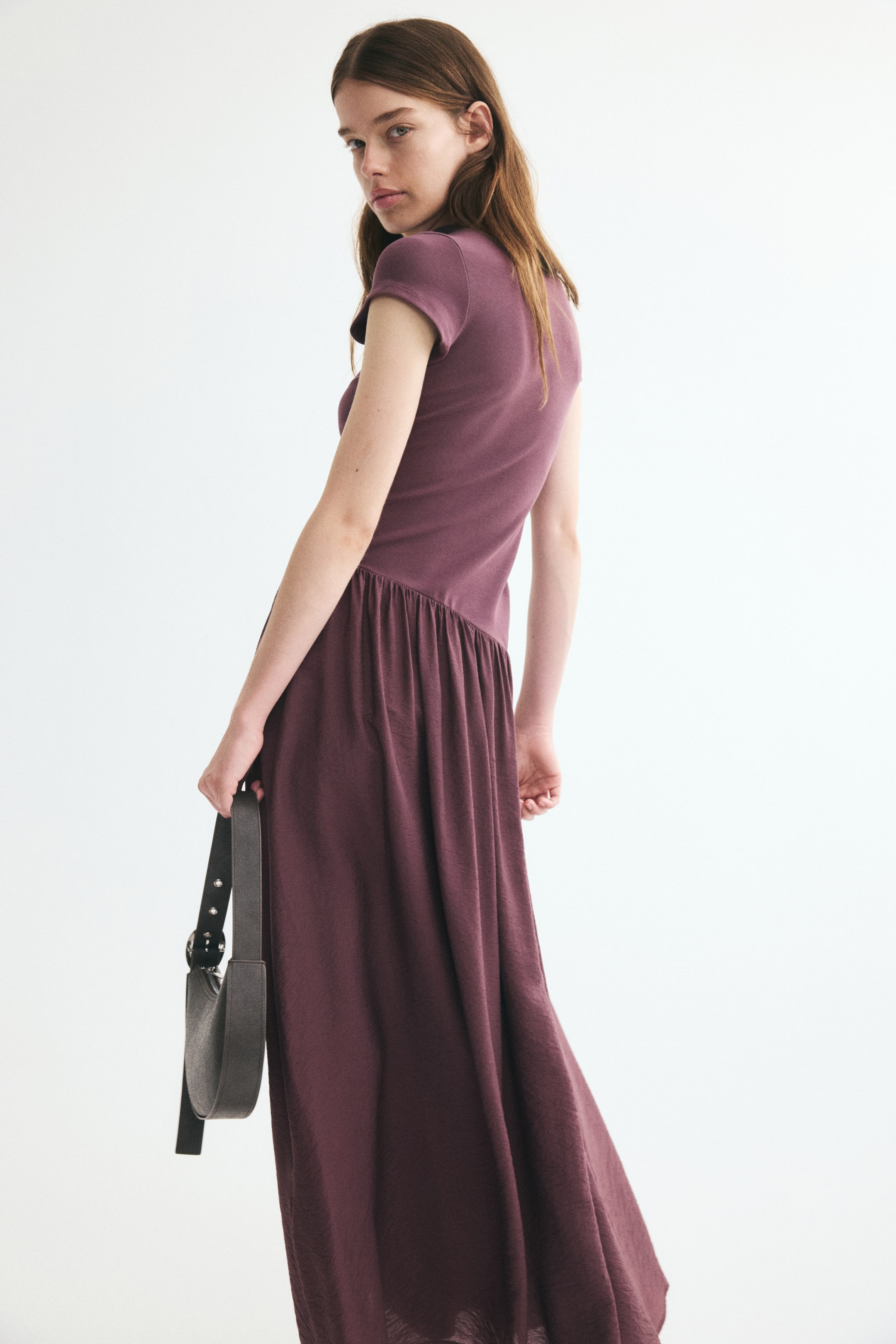 Asymmetric Dual-Fabric Dress