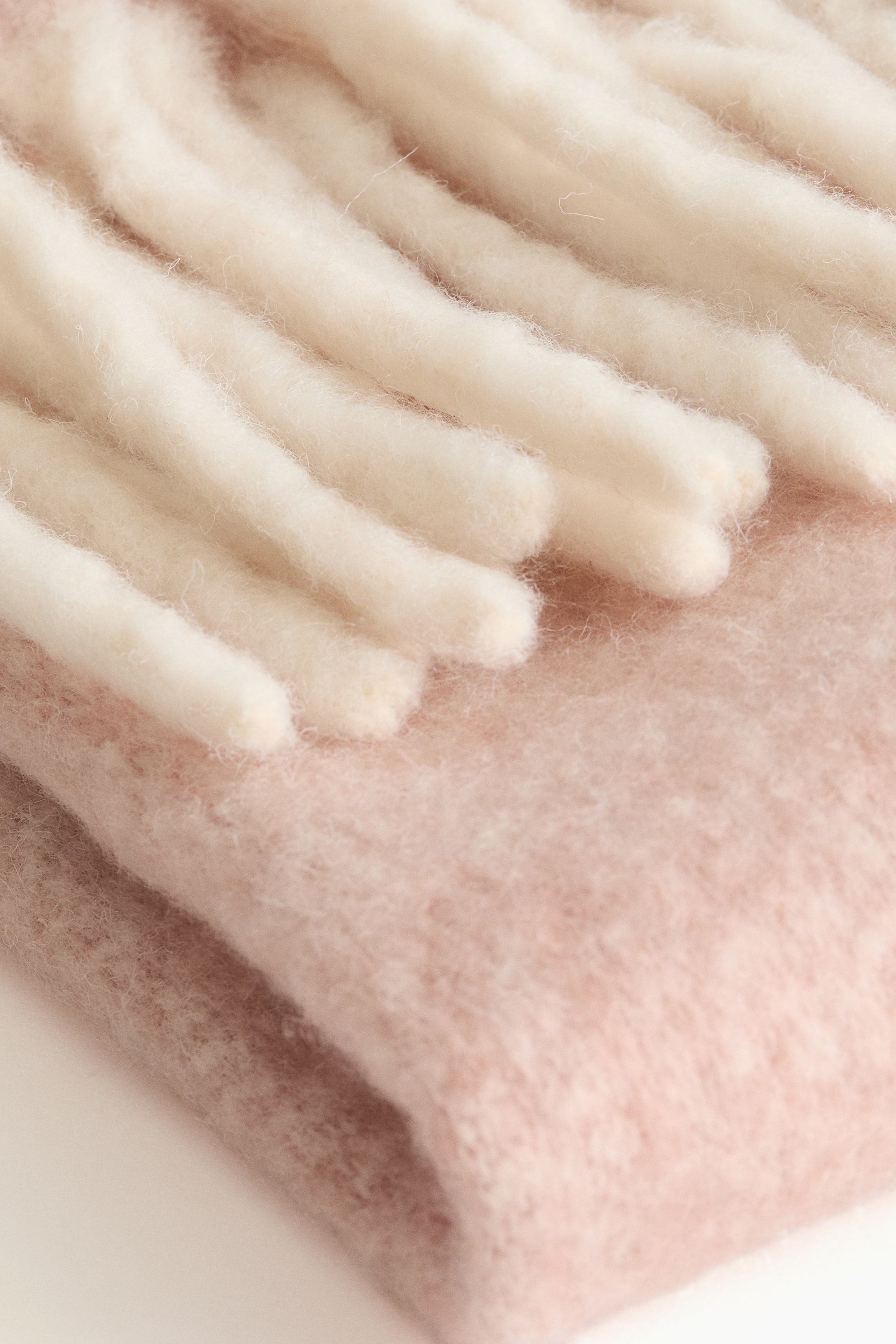 Wool-Blend Throw with Fringe