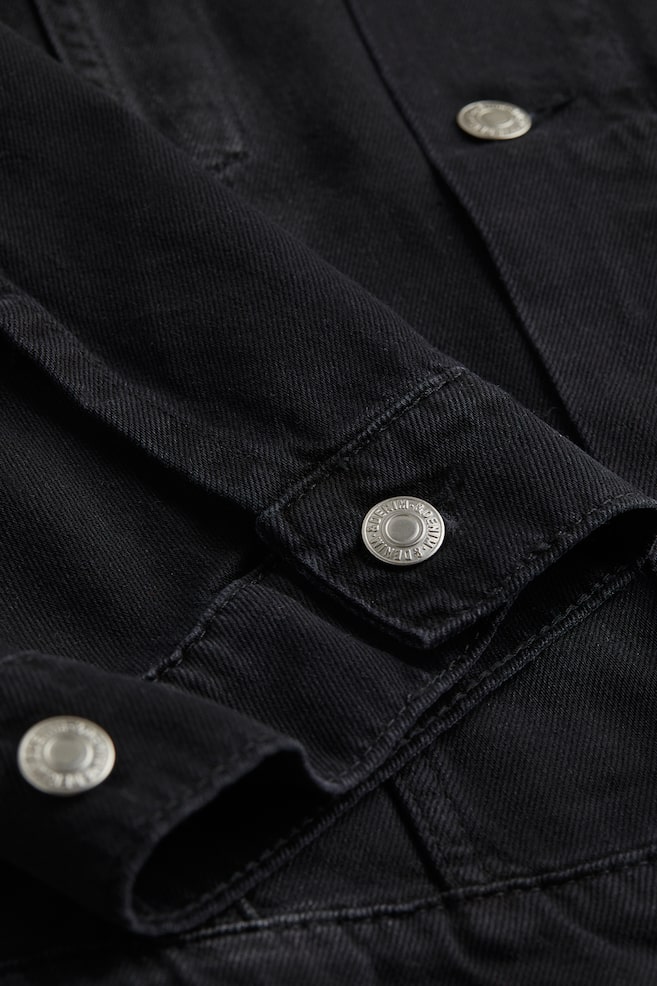 Oversized denim jacket - Black - 2