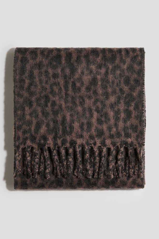 Sciarpa spazzolata - Marrone scuro/leopardato/Crema/Rosa chiaro - 1
