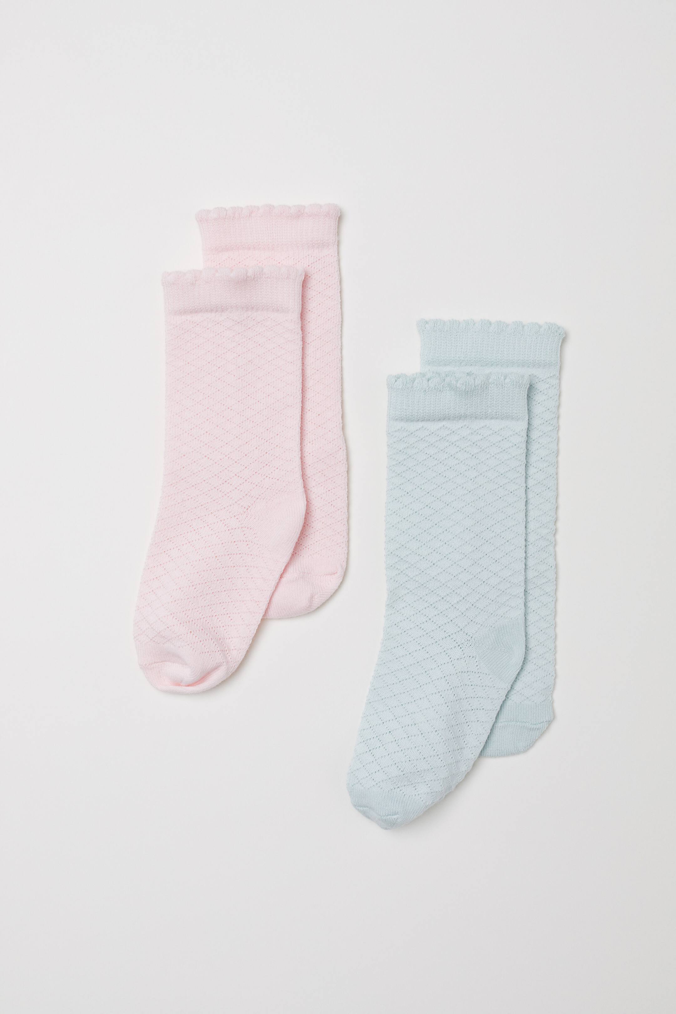 View larger image: 2-pack Knee Socks - Light pink - Kids | H&M CA 1