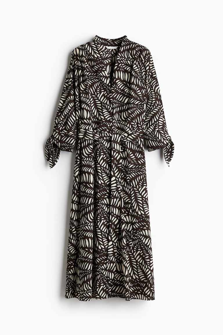 Women's Dark brown/patterned Tie-Belt Shirt Dress | H&M US Women's Dark brown/patterned Tie-Belt Shirt Dress | H&M US