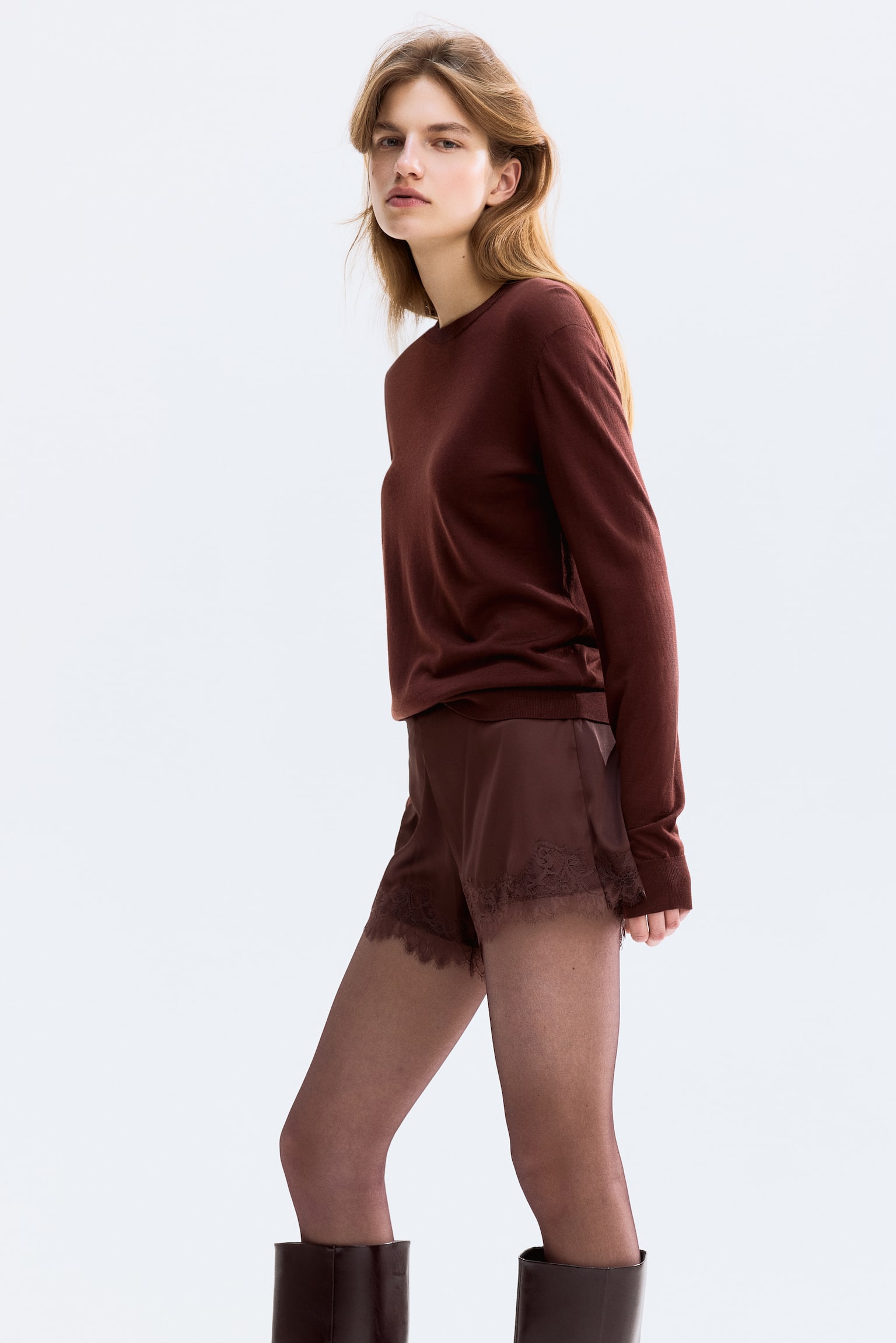Merino wool jumper - Dark brown/Brown/Black/Blue - 3