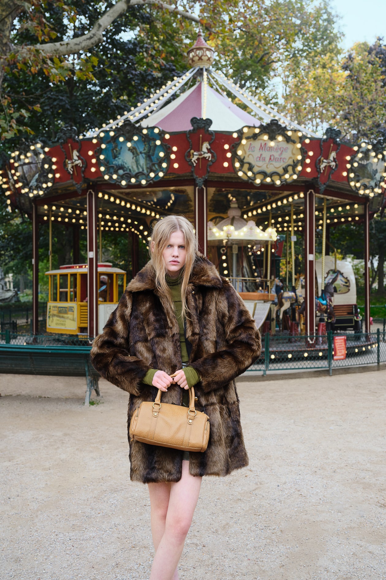 Abrigo de pelo sintético Café oscuro Ladies H&M MX - Main Image