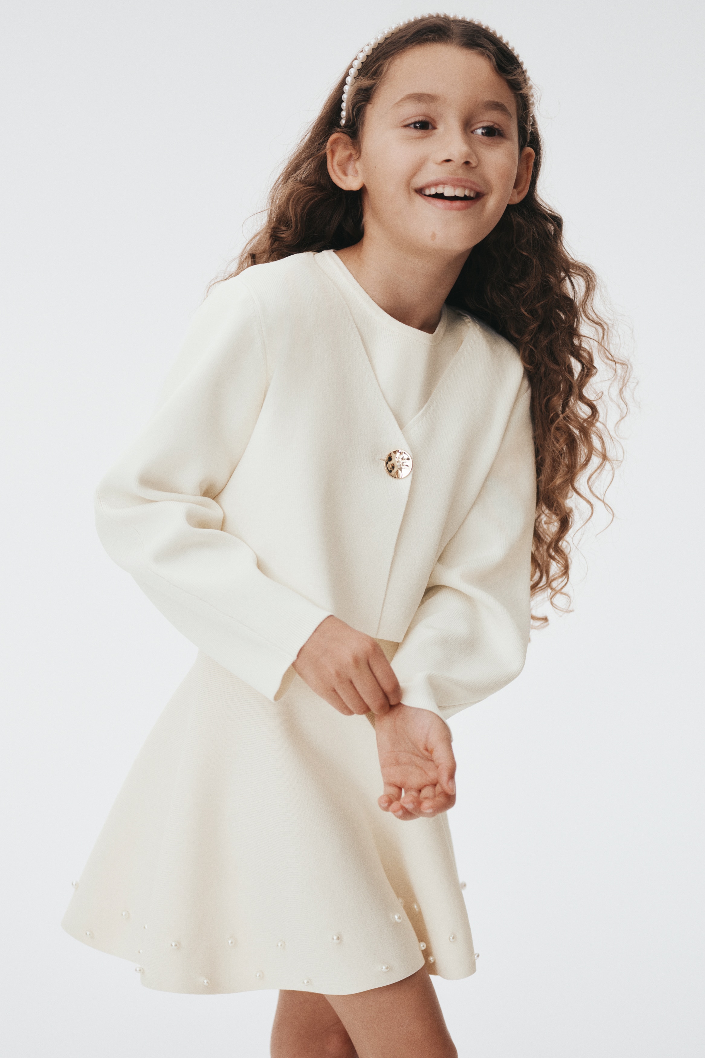 鈕扣開襟衫 - 白色