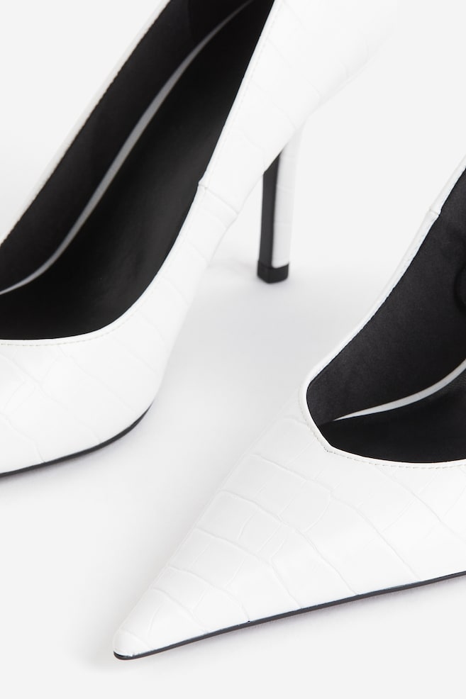 Court shoes - White/Crocodile-patterned/Black - 5