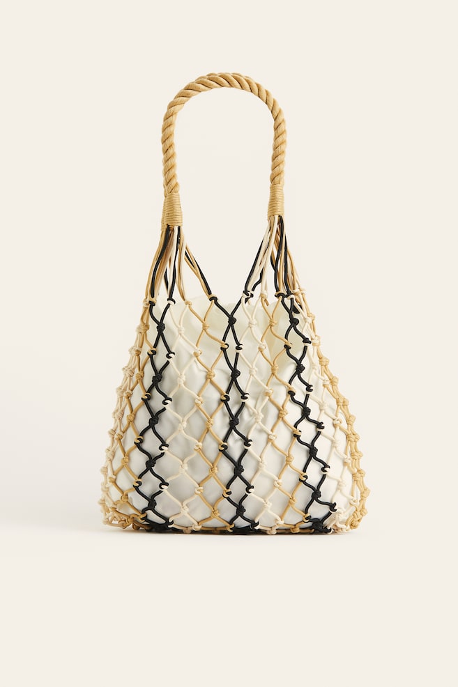 String pouch bag - Beige/Striped - 2