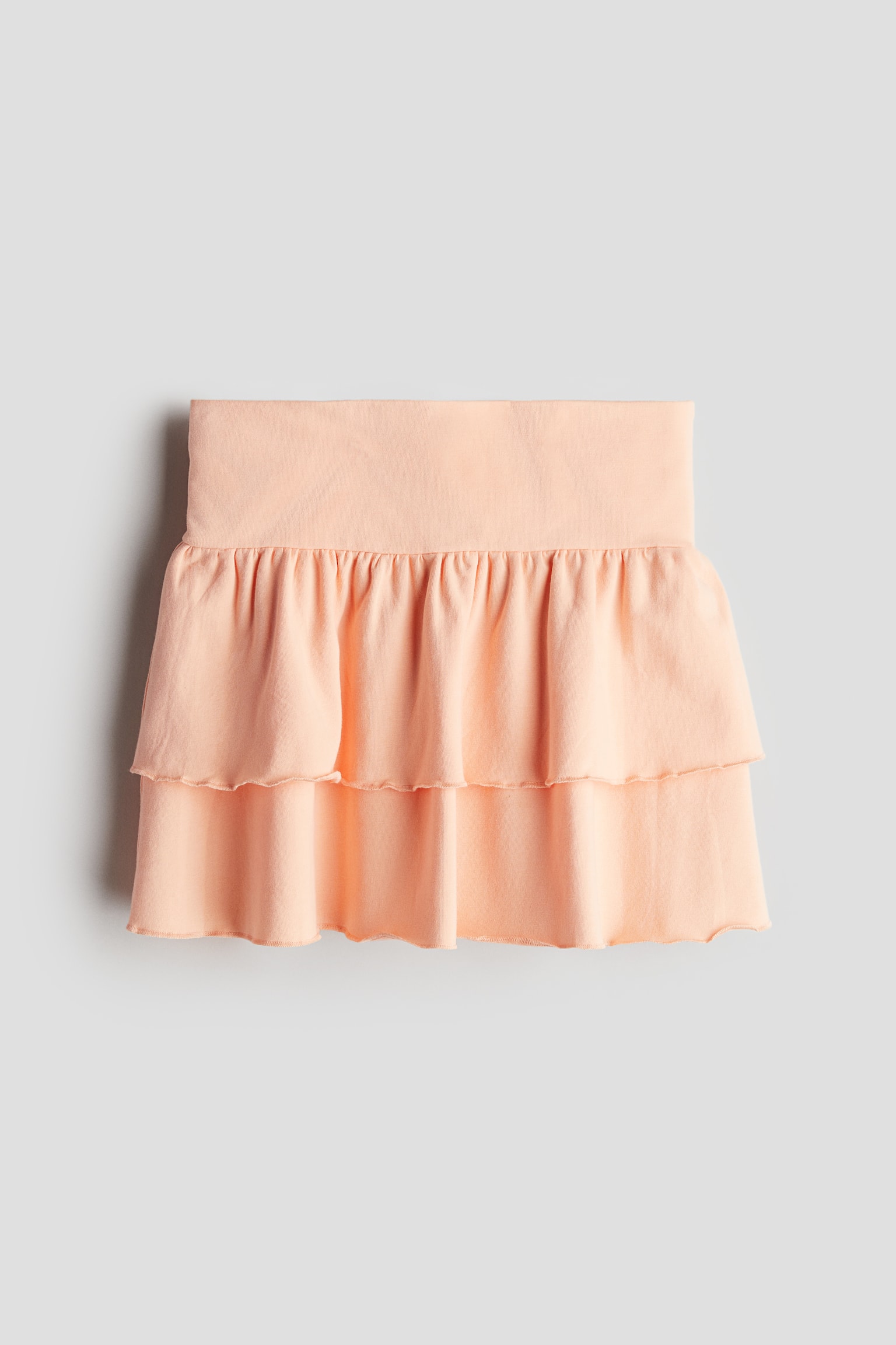 Tiered jersey skirt - Peach/Beige/Leopard print/Dark grey/White - 1