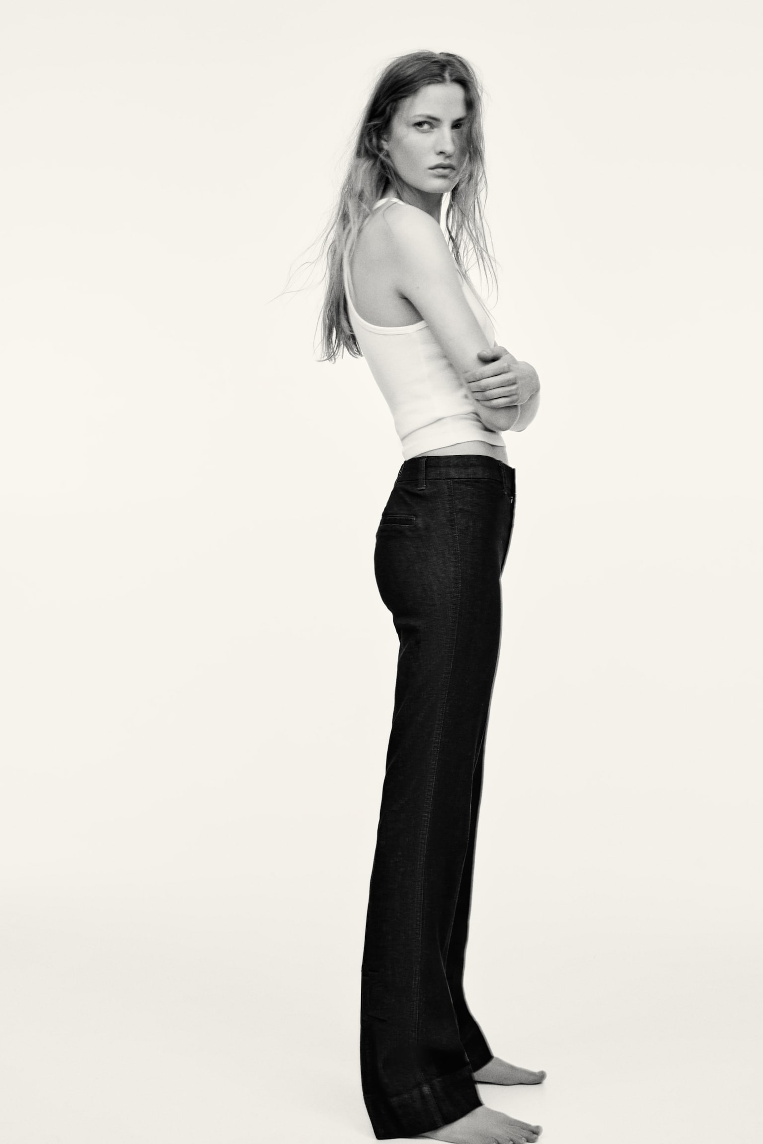 Flared High Jeans - Mörk denimblå/Denimsvart/Mörk denimblå/Ljusblå/Mörkorange - 5