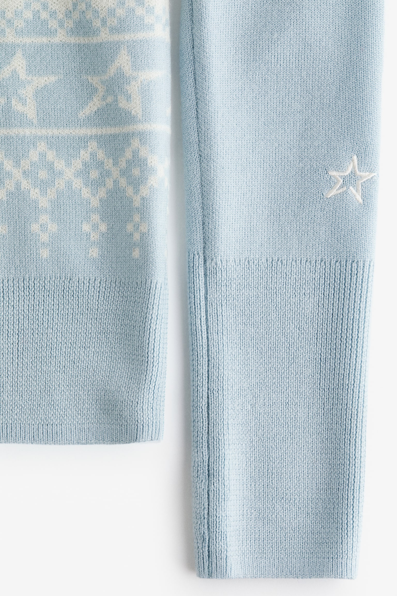 Jacquard-knit merino wool jumper - Light blue - 7