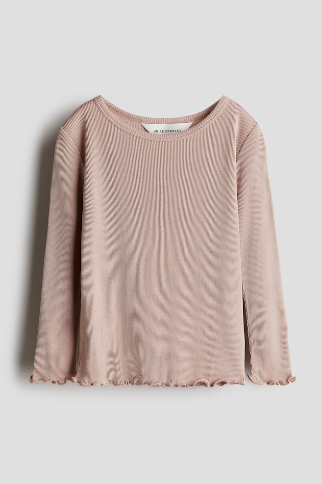 Silk jersey top - Dusty pink - 1