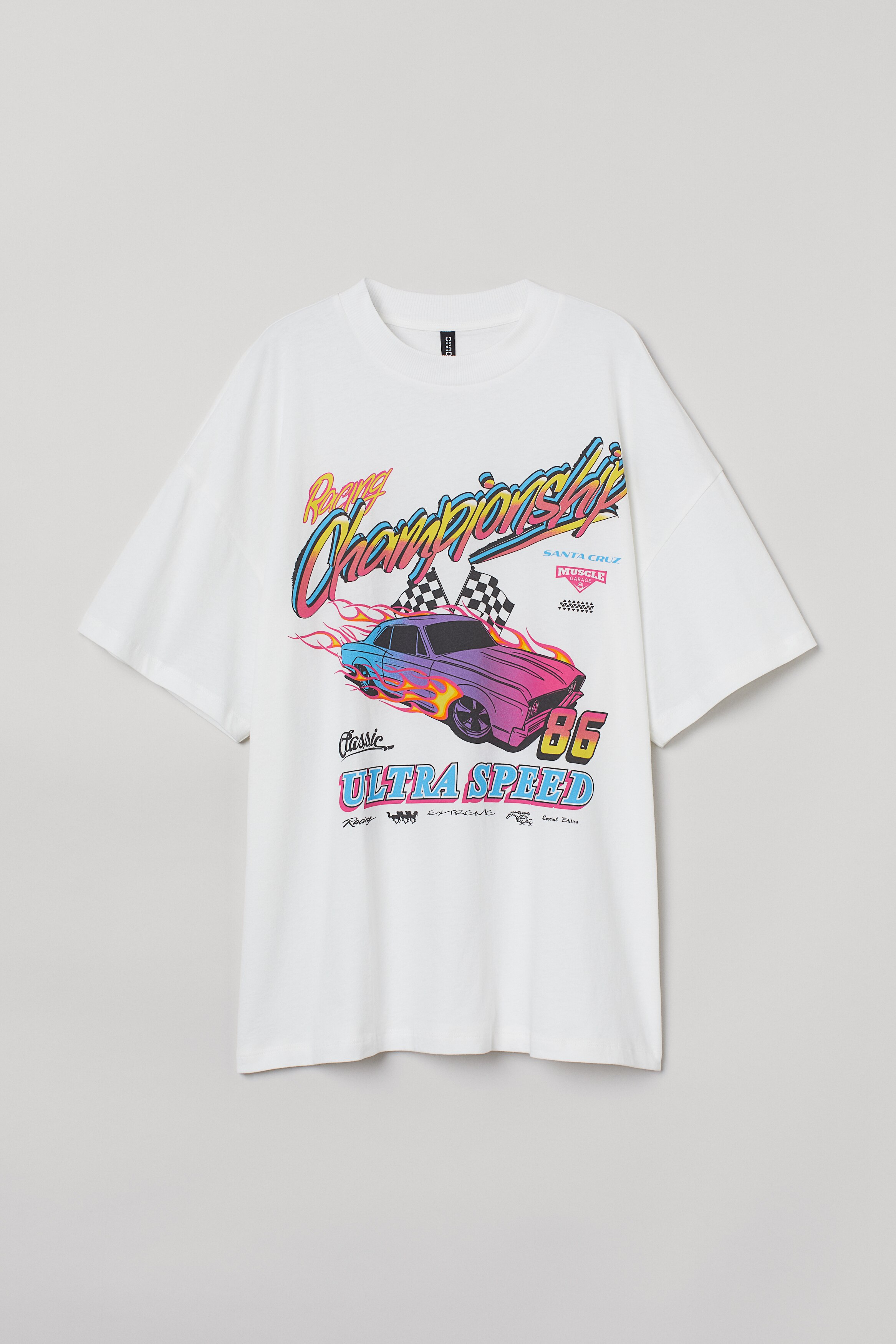 Oversized printed T-shirt - White/Racing Championship - Ladies