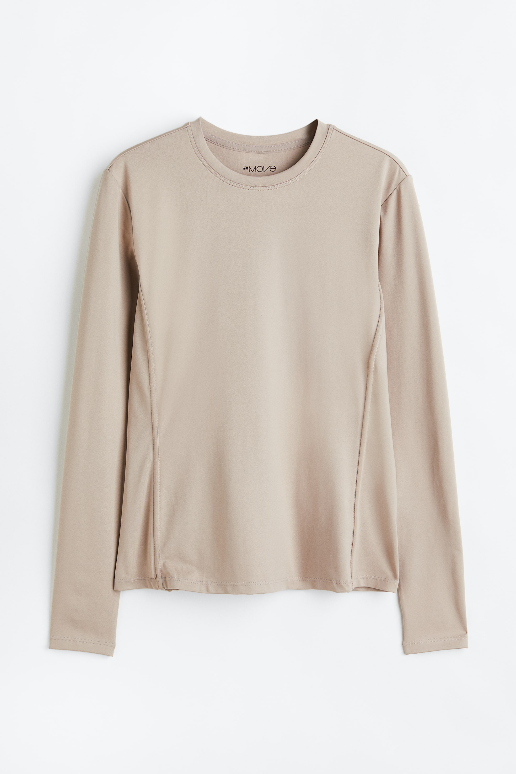 DryMove™ Sportshirt - Rundausschnitt - Langarm - Hellbeige 