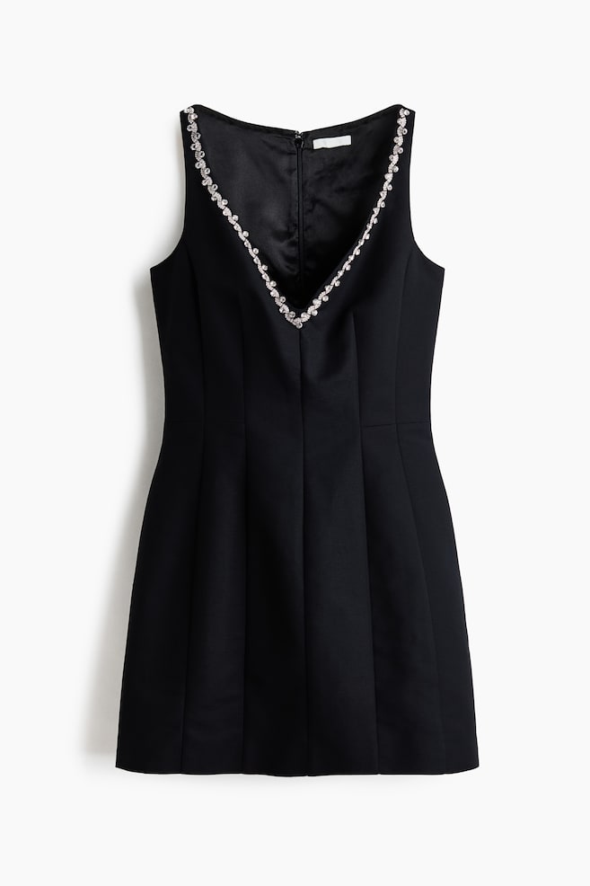 Rhinestone-embellished dress - Black - 1