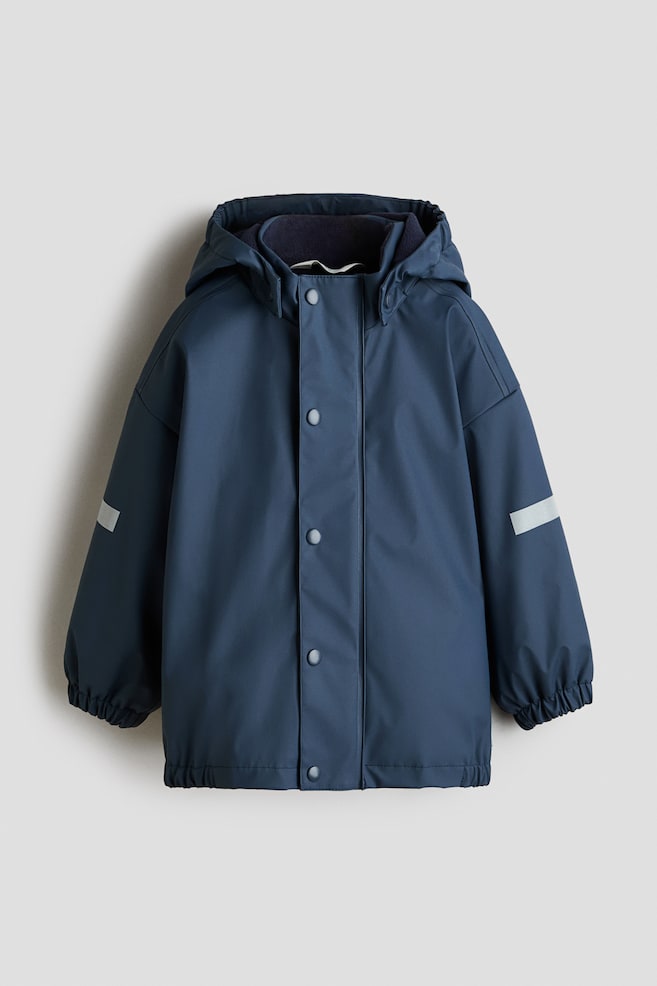 Veste de pluie doublée polaire - Bleu foncé - 1