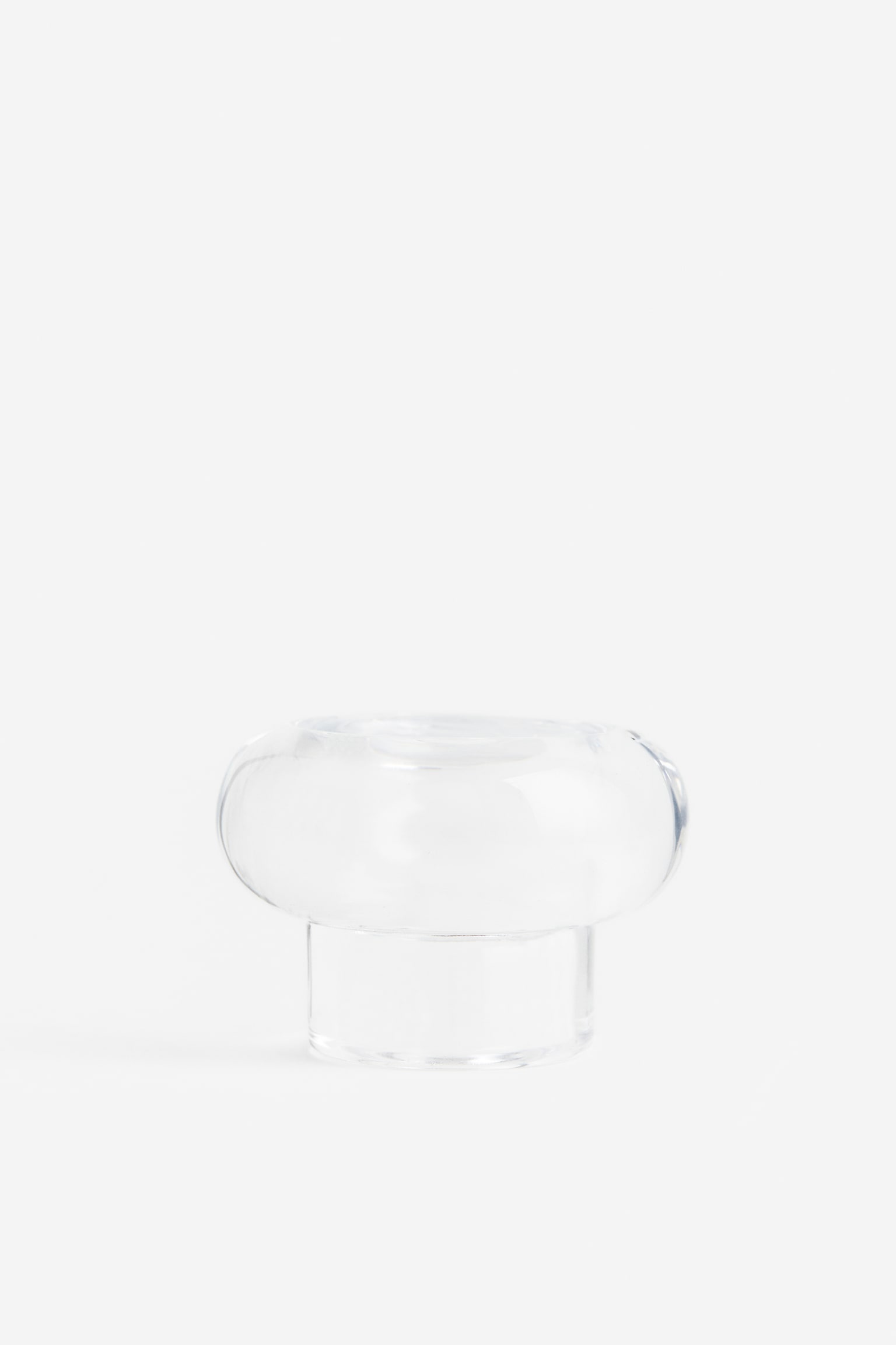 Glass candle holder - Transparent/Dark grey - 1