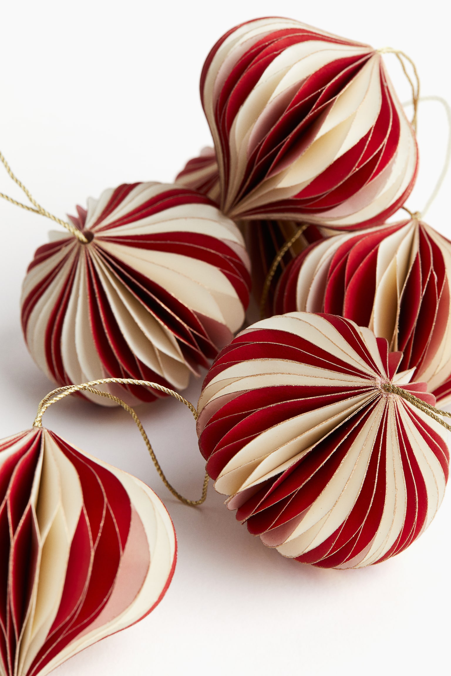 6-pack Christmas decorations - Red/Striped/White/Green/White/Dark green/Natural white/White - 3