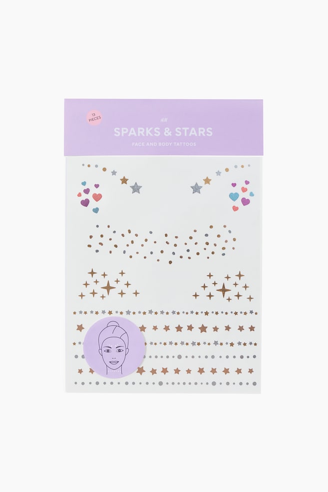Temporary Face and Body Tattoos - Multicolored - 1
