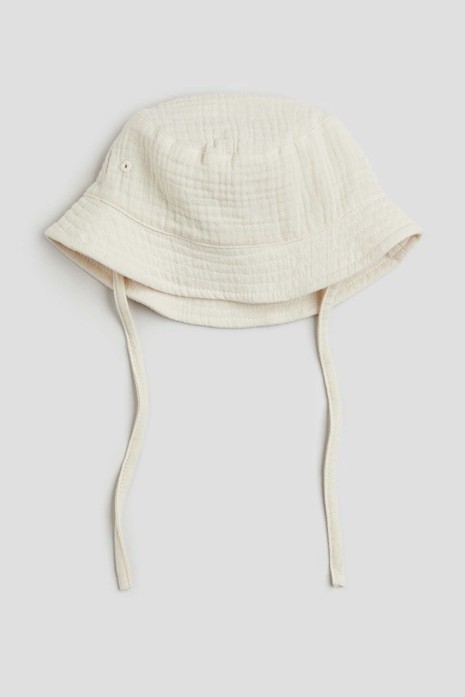 Cotton Muslin Bucket Hat - Light beige/Light dusty blue/Brown