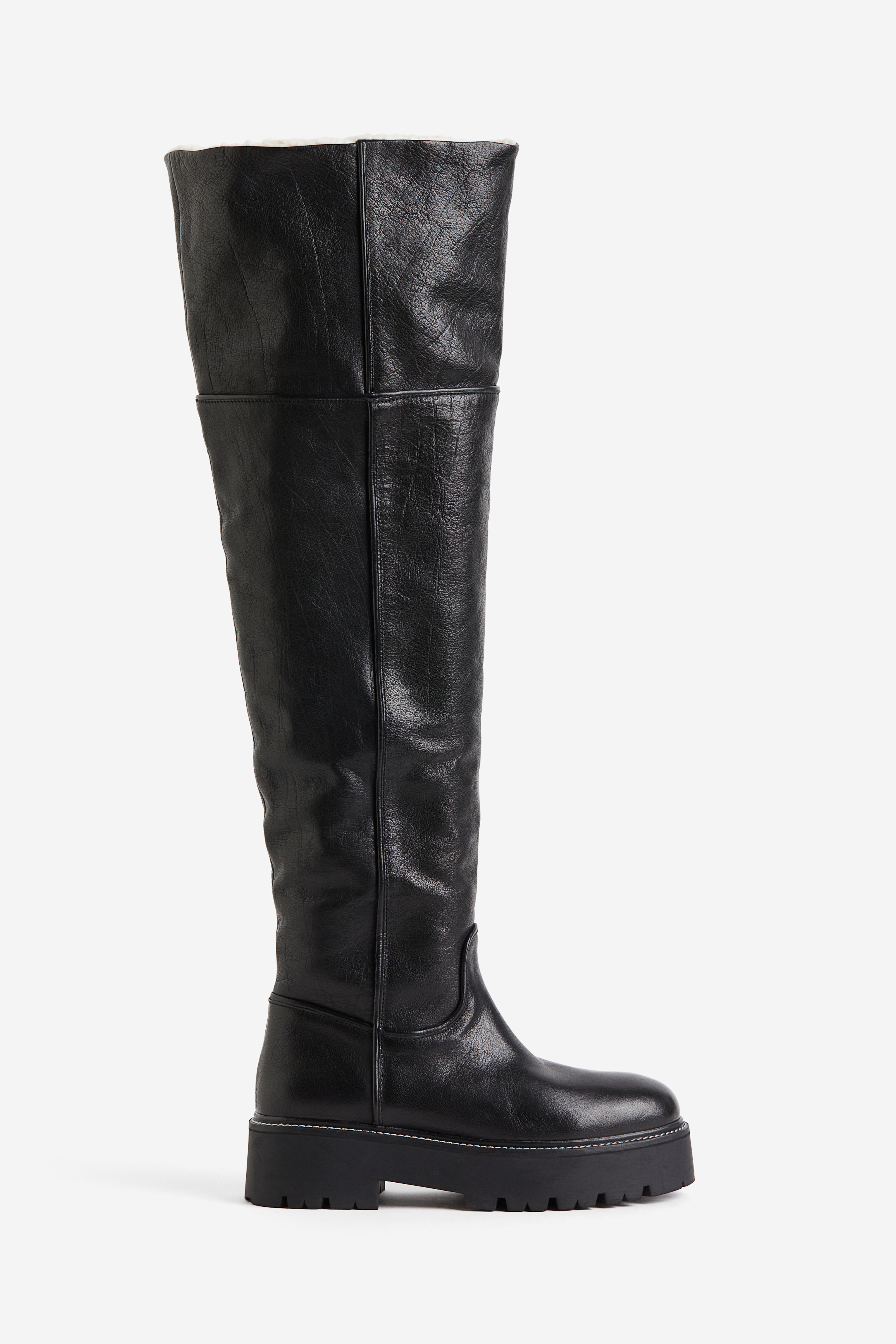 Warm lined Over the knee Leather Boots