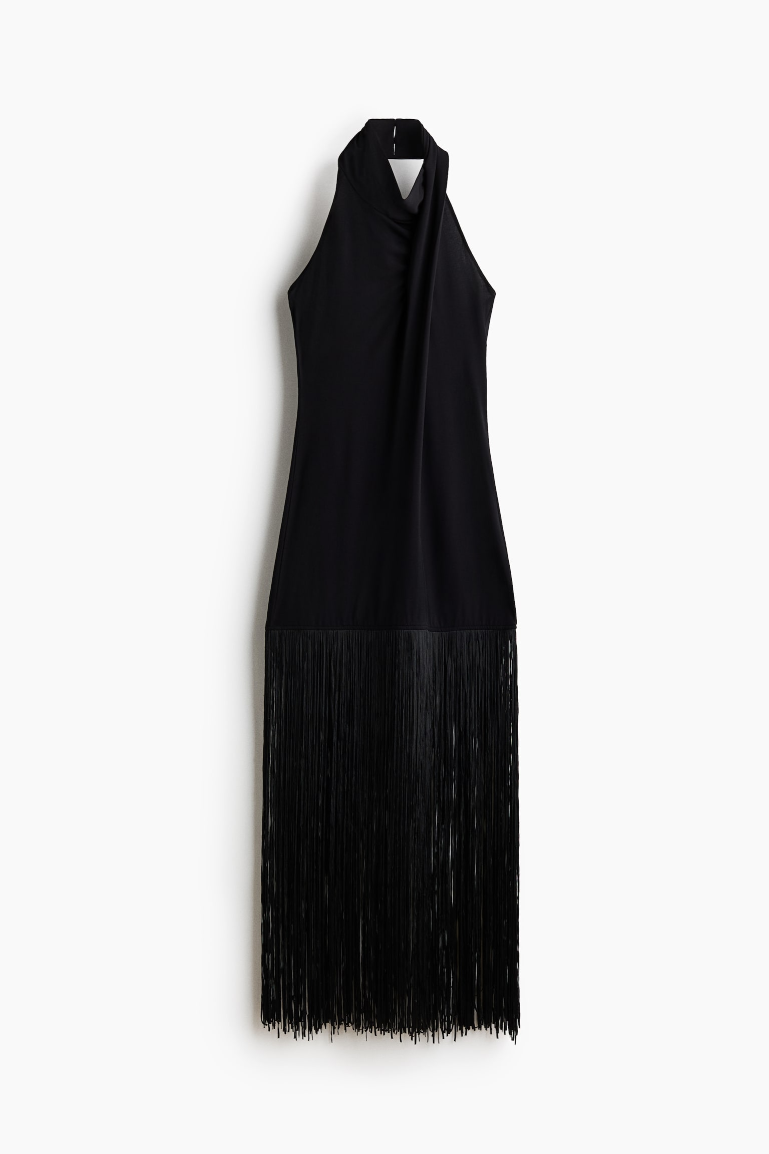 Женское платье H&M Fringed Halterneck, цвет: Чёрный — фото 1