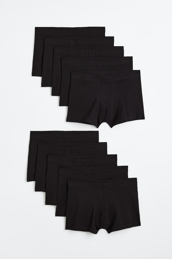 10-pack short cotton trunks - Black - 1
