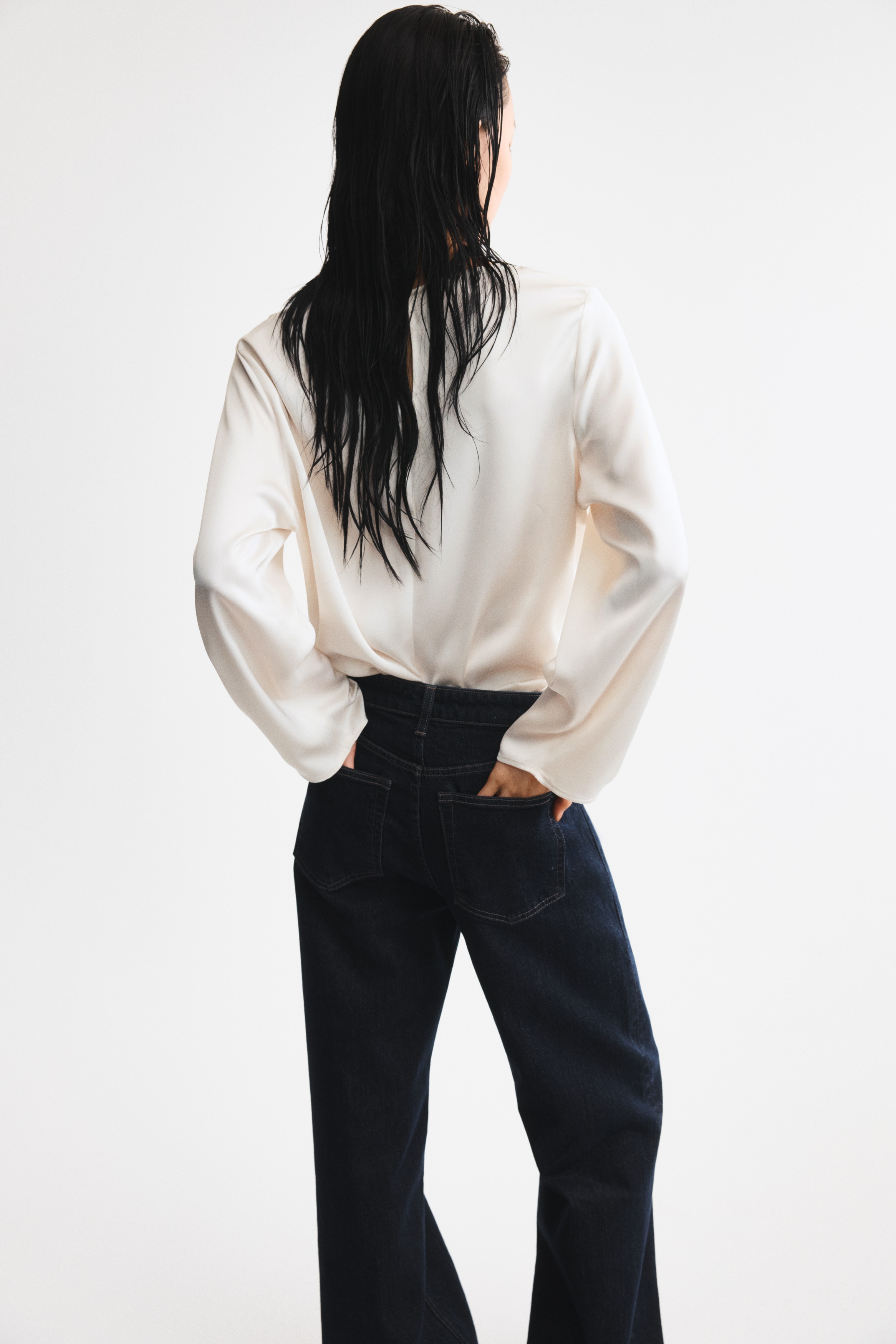 Cowl-Neck Satin Blouse thumbnail 4