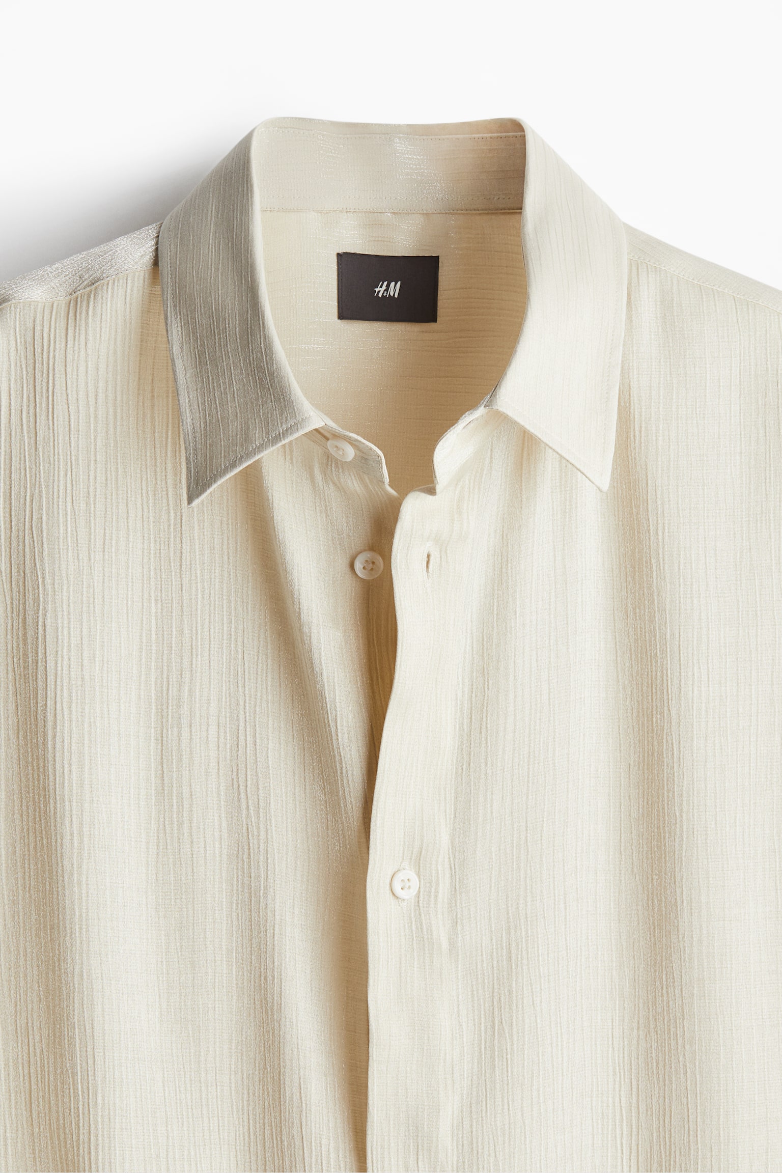 Loose Fit Textured shirt - Light beige - 5