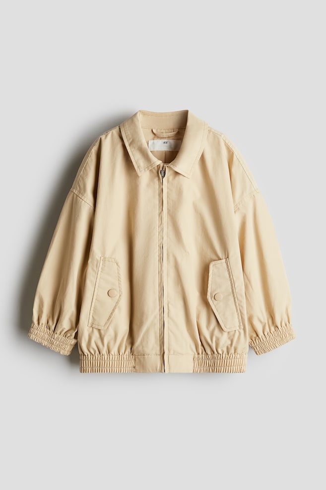 Chaqueta de sarga de corte holgado - Beige - 1
