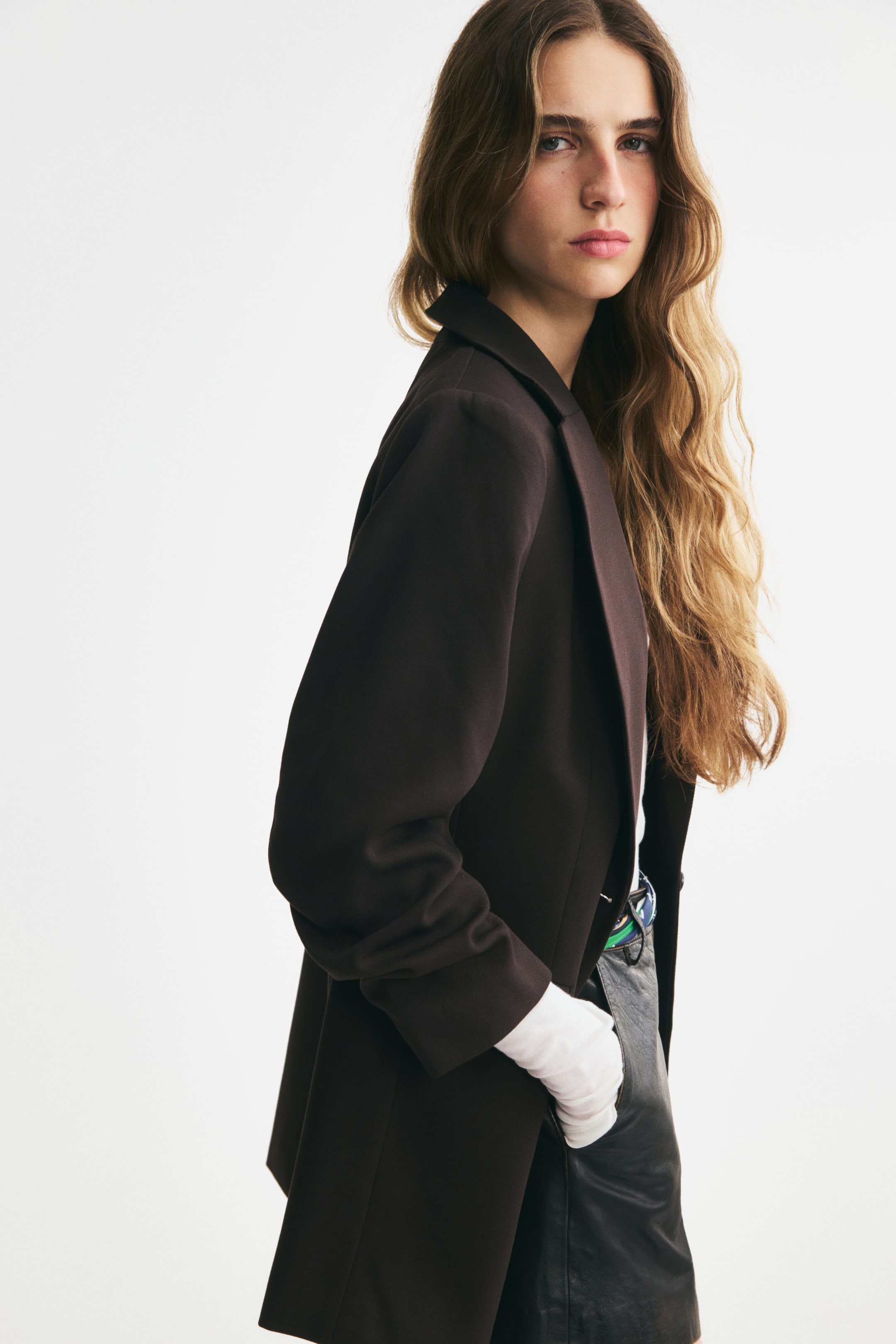 Gathered-Sleeve Jacket
