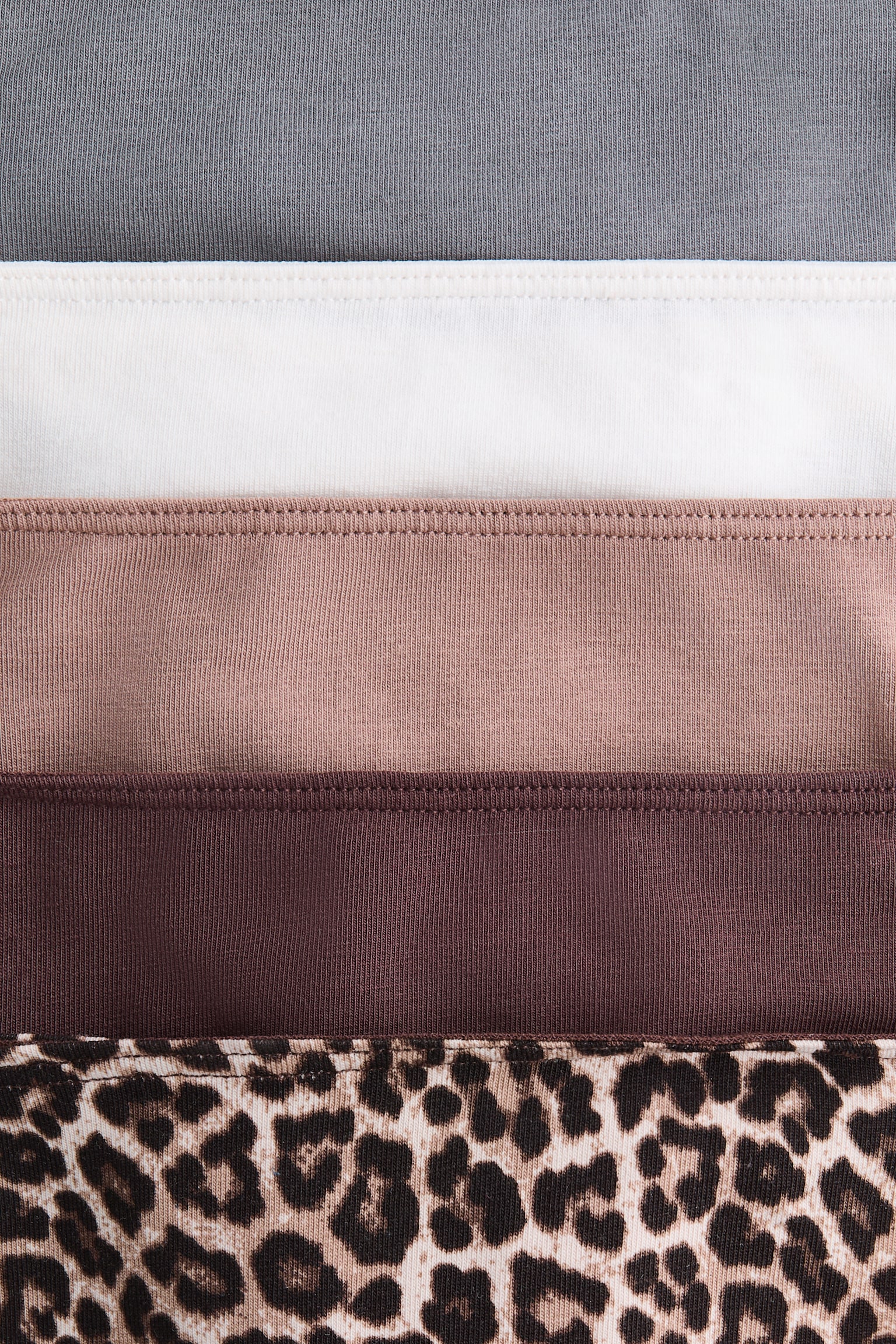 5er-Pack Tangas - Dunkelbraun/Leopardenprint/Schwarz - 2