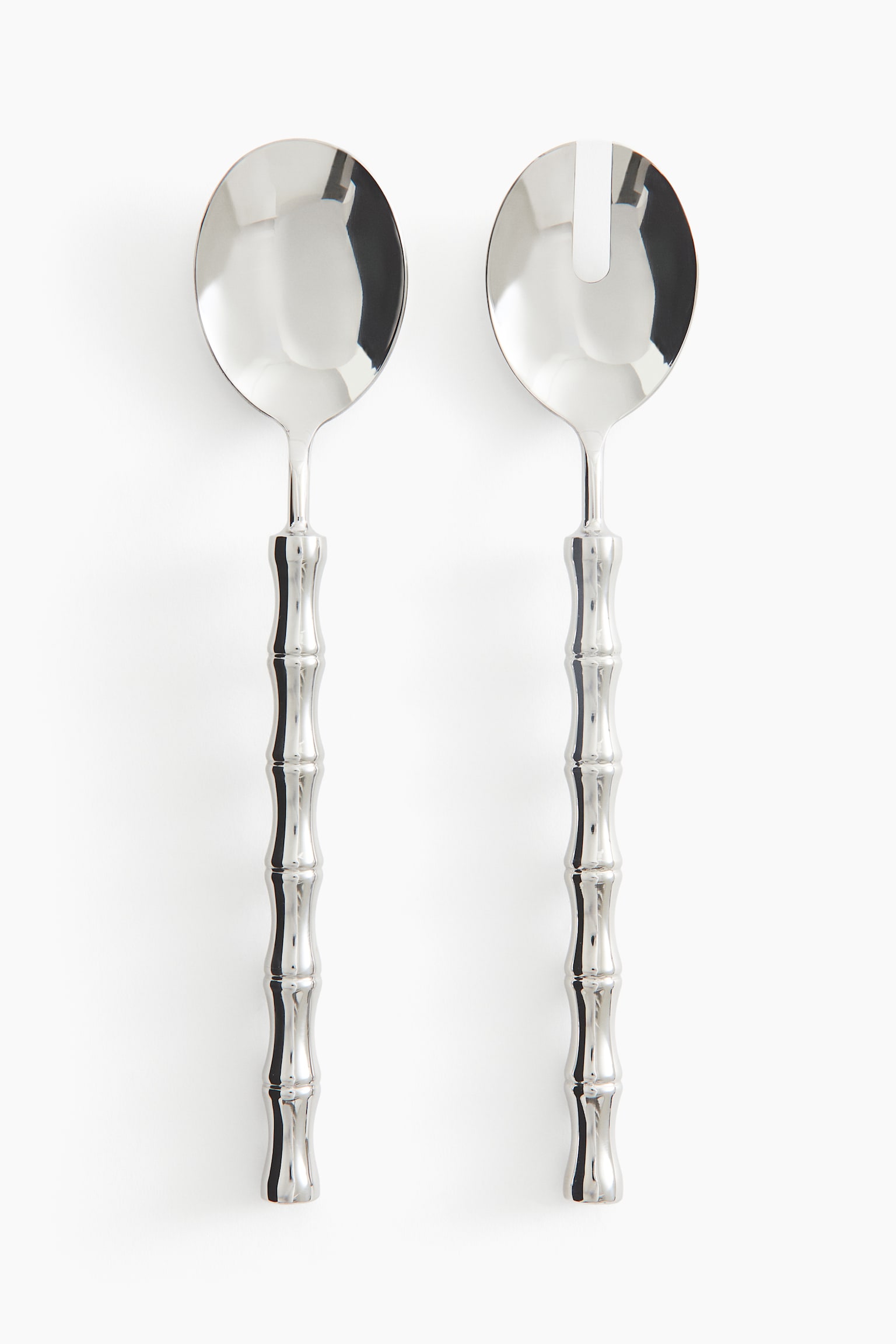 Metal salad servers - Silver-coloured