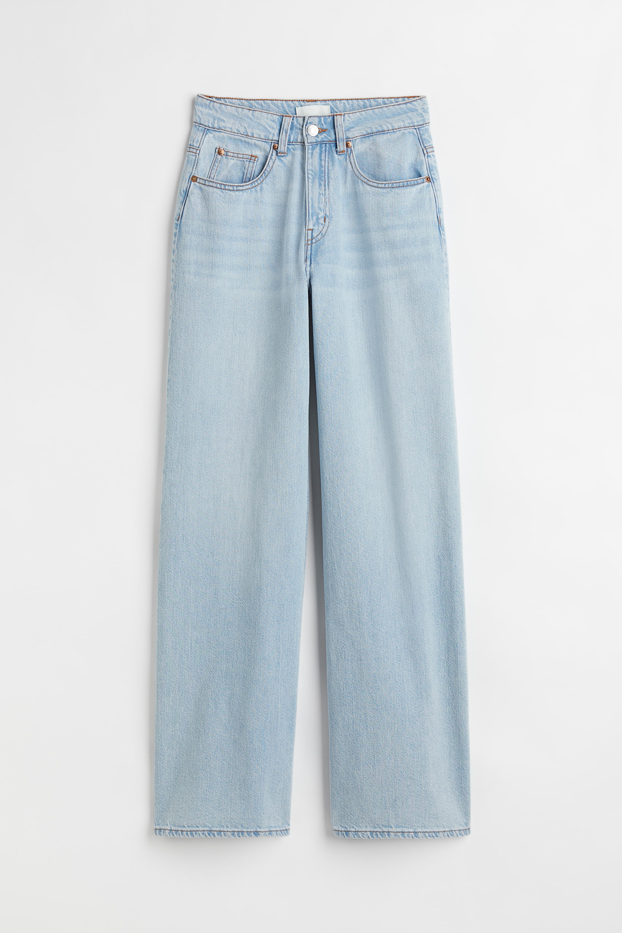 Wide High Jeans - High waist - Long - Light denim blue - Ladies | H&M GB