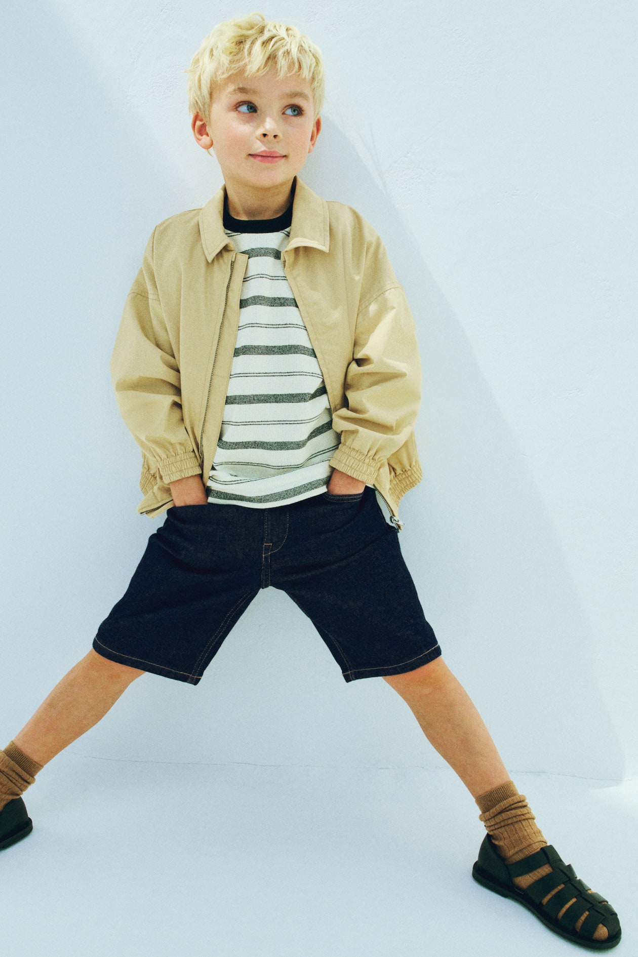 Short Loose Fit en denim Bleu denim foncé ENFANT H&M BE