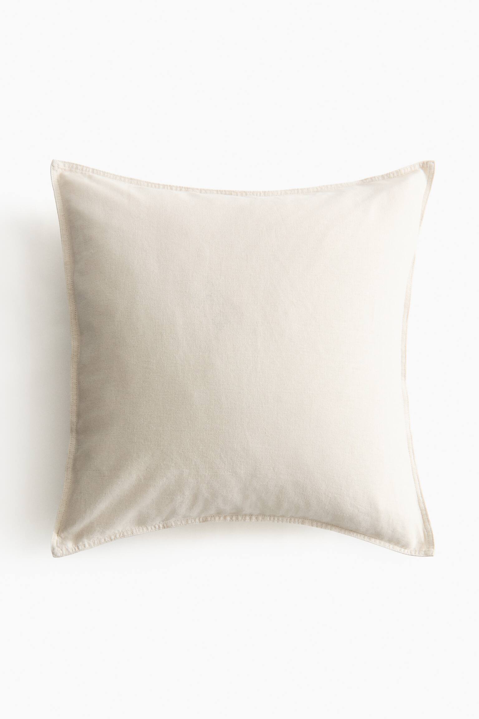 リネンブレンドクッションカバー - Light beige