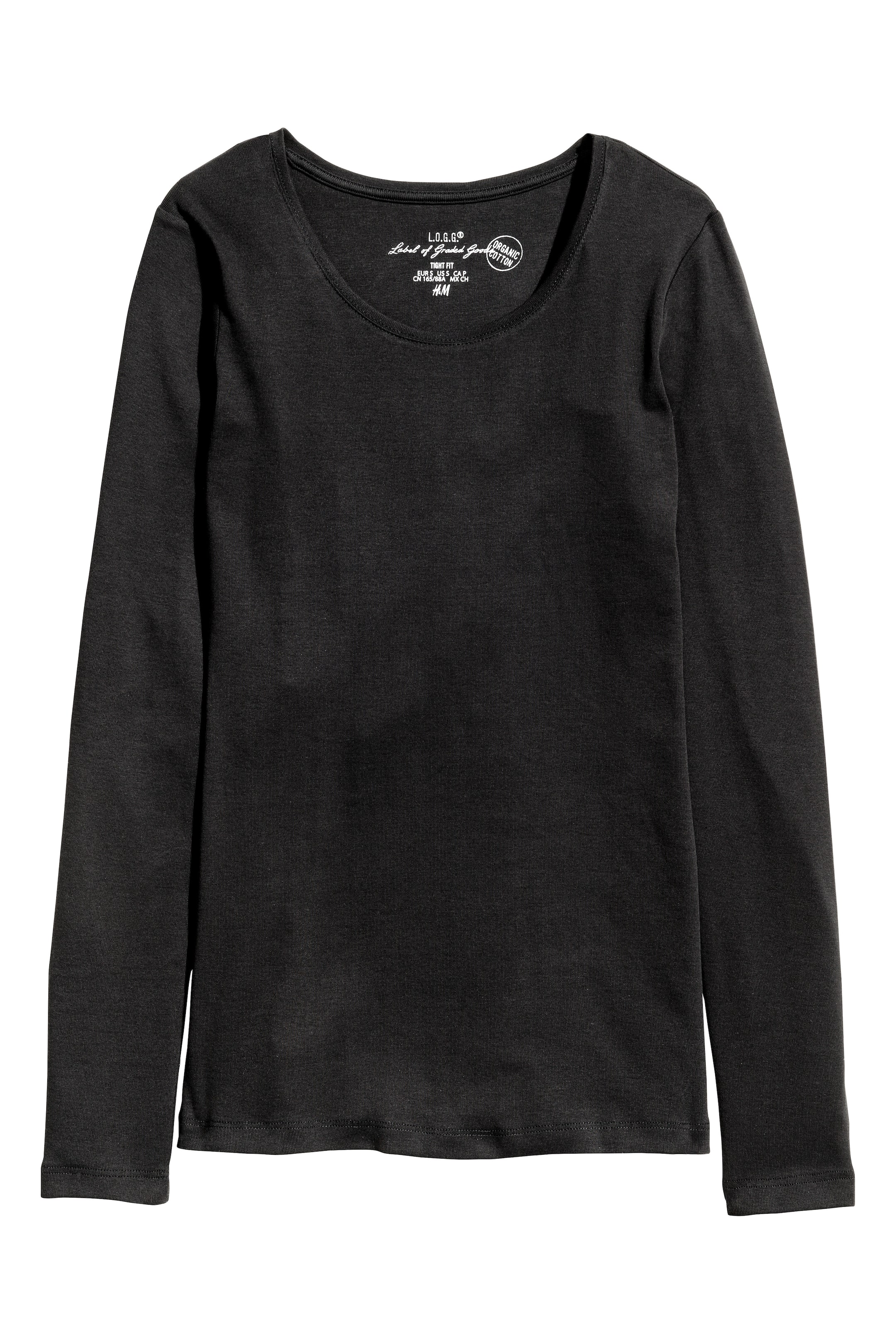 View larger image: Long-sleeved jersey top - Black - Ladies | H&M 1