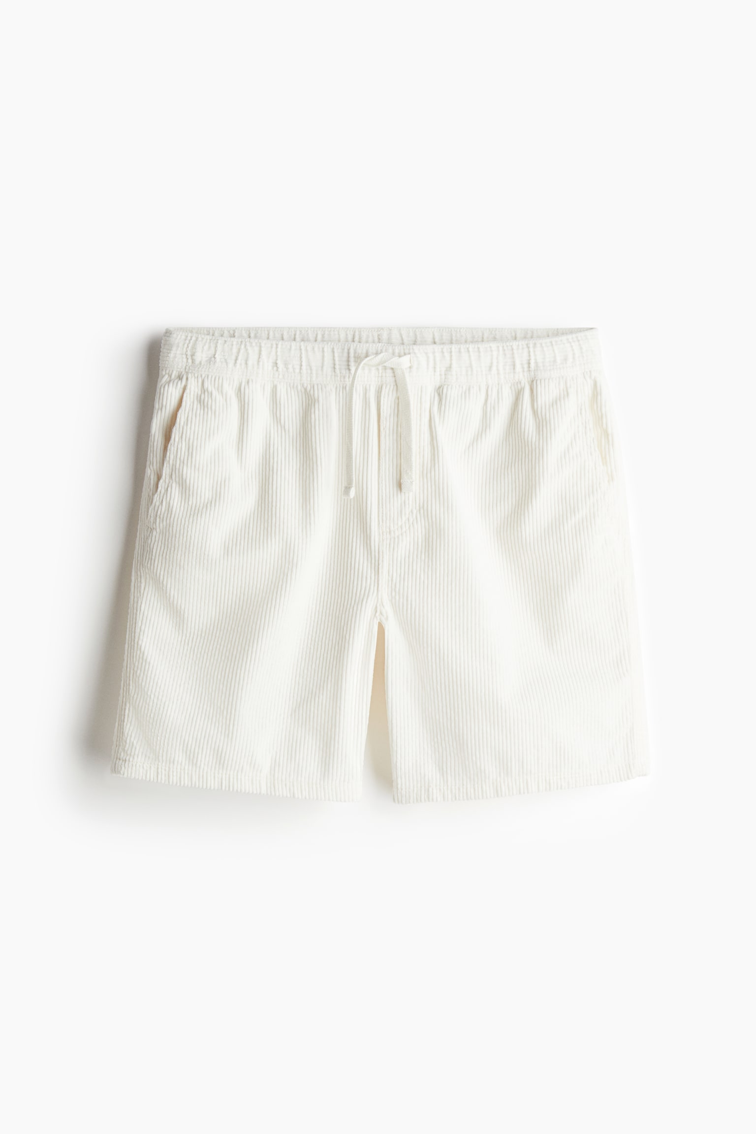 Regular Fit Corduroy shorts - White/Black - 1