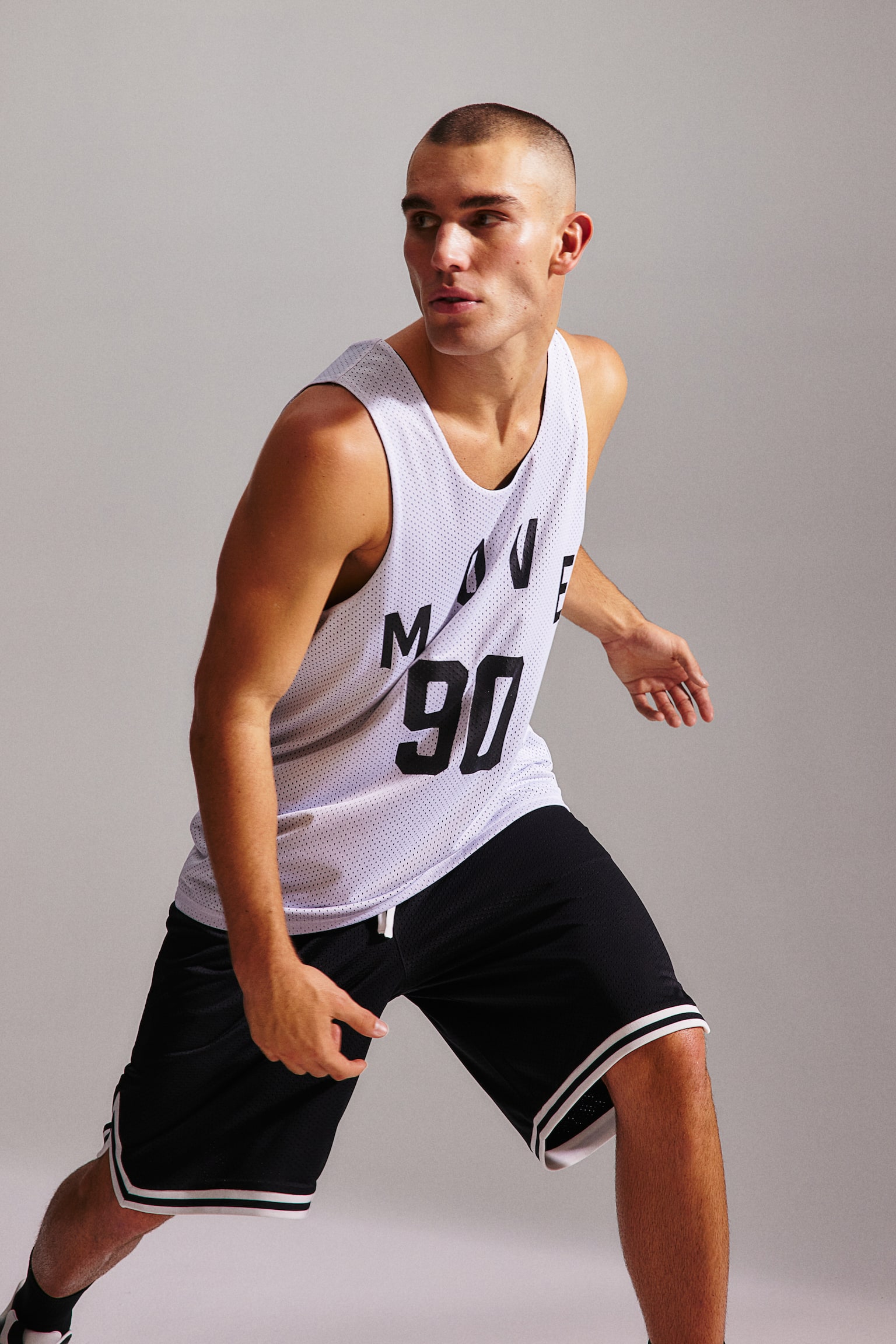 Loose Fit Basketball Jersey In DryMove™ - White/Move 90/Light khaki green - 8