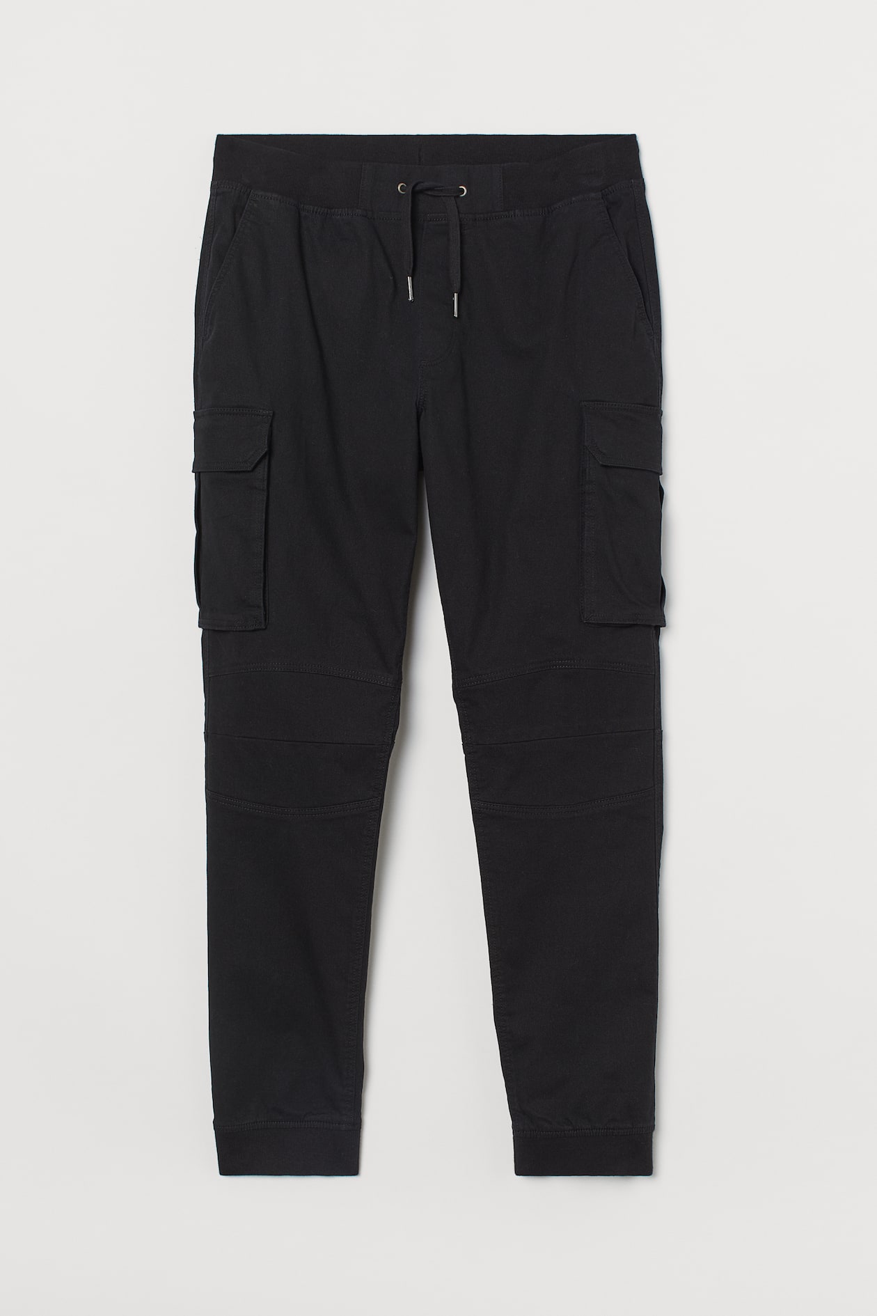 Cotton Cargo Joggers Regular waist Long Black Men H&M US