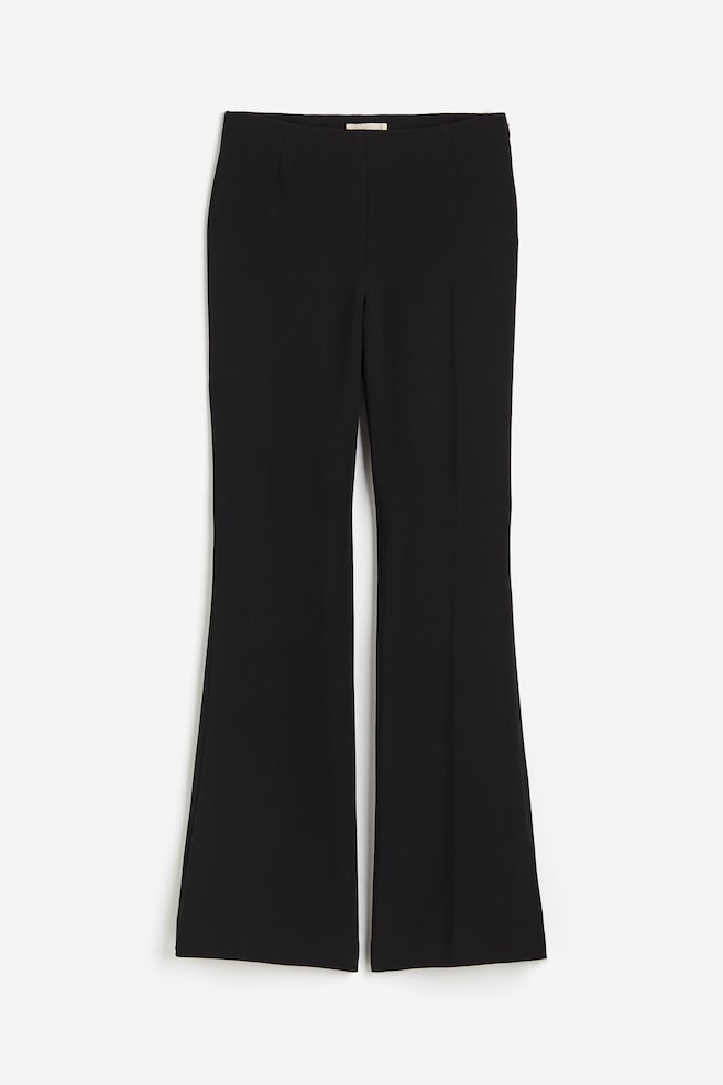 Flared twill trousers - Black/Navy blue - 1