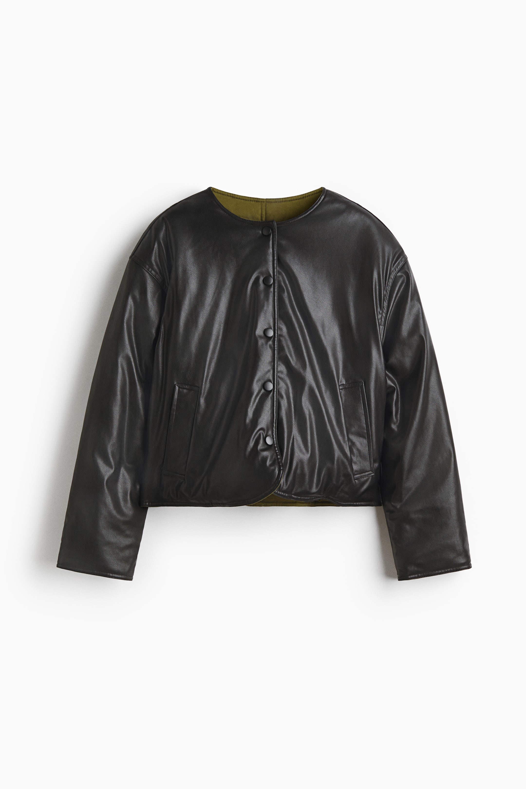 Ampliar la imagen: Reversible bomber jacket - Negro/Verde caqui oscuro - Ladies | H&M MX 6