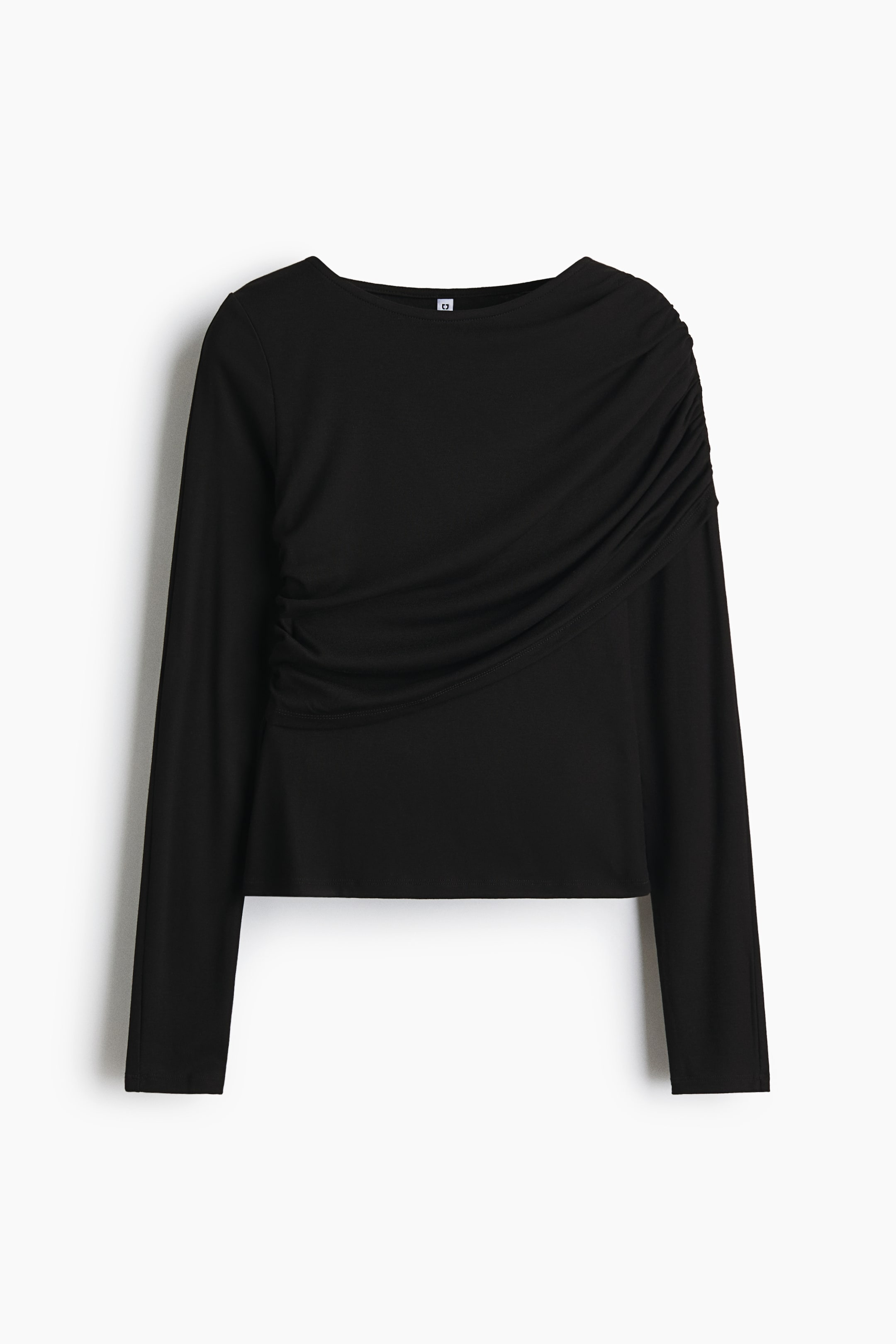View larger image: Draped viscose top - Black - Ladies | H&M IN 4